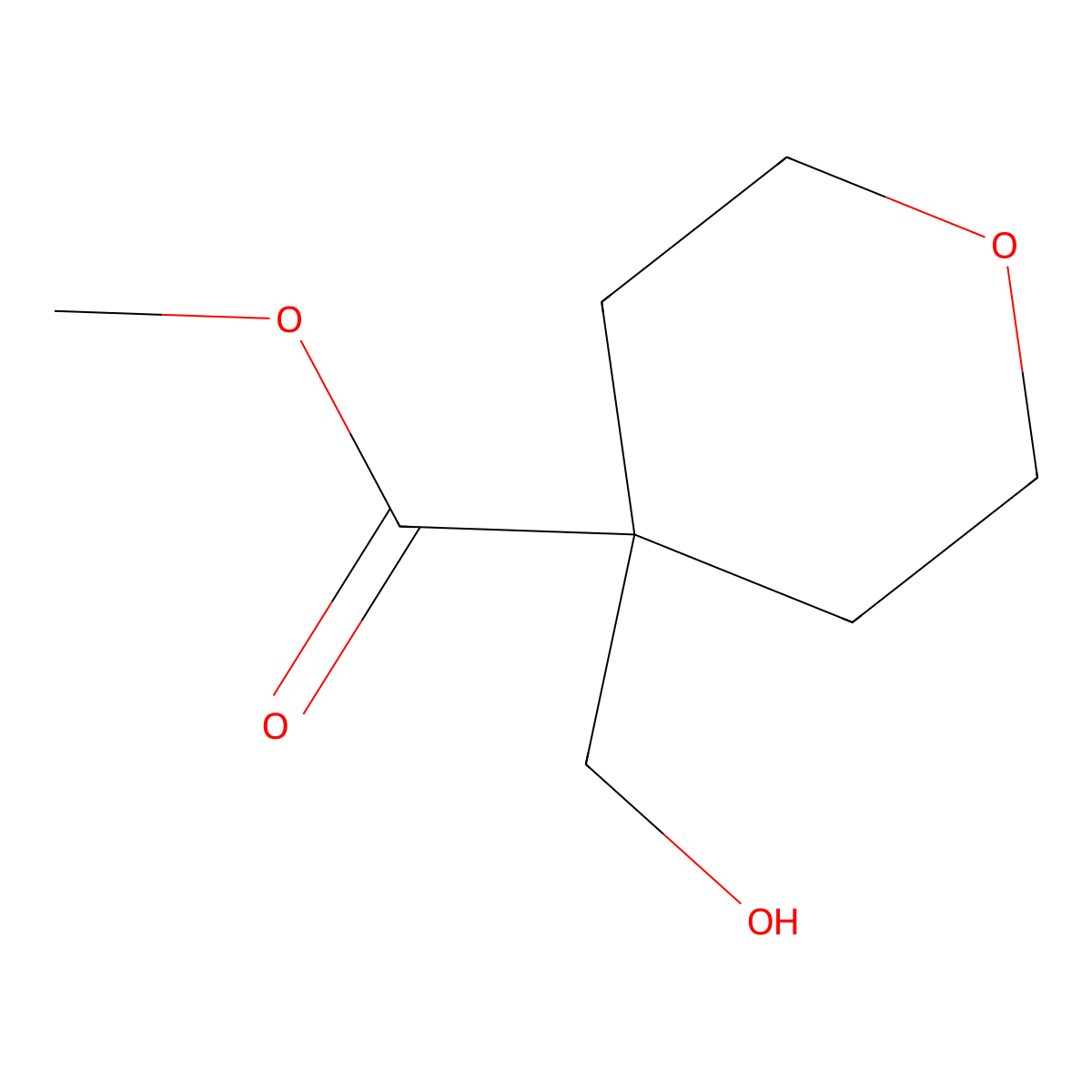 Methyl 4-(hydroxymethyl)oxane-4-carboxylate molecular structure, CAS 834914-37-3