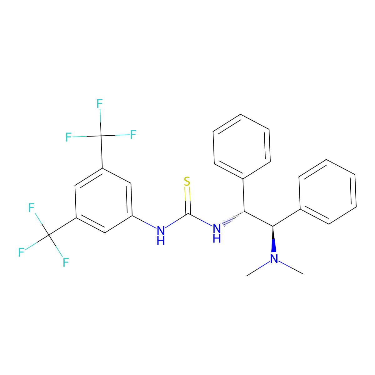1-(3,5-Bis(trifluoromethyl)phenyl)-3-((1R,2R)-2-(dimethylamino)-1,2-diphenylethyl)thiourea molecular structure, CAS 834917-24-7