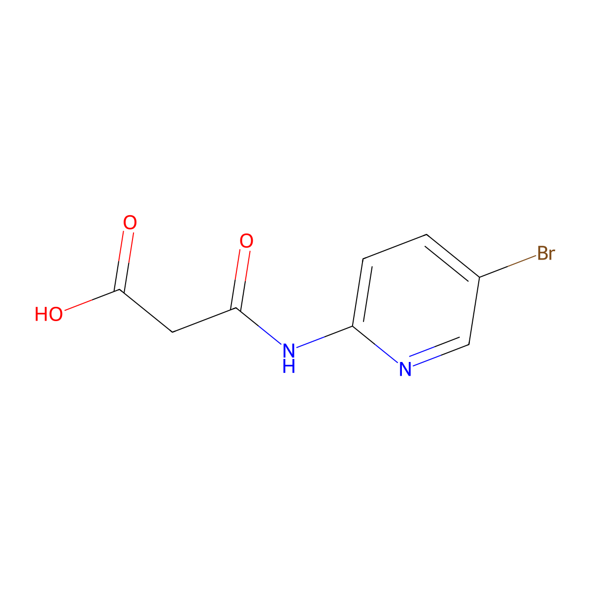 3-((5-Bromopyridin-2-yl)amino)-3-oxopropanoic acid molecular structure, CAS 834919-04-9