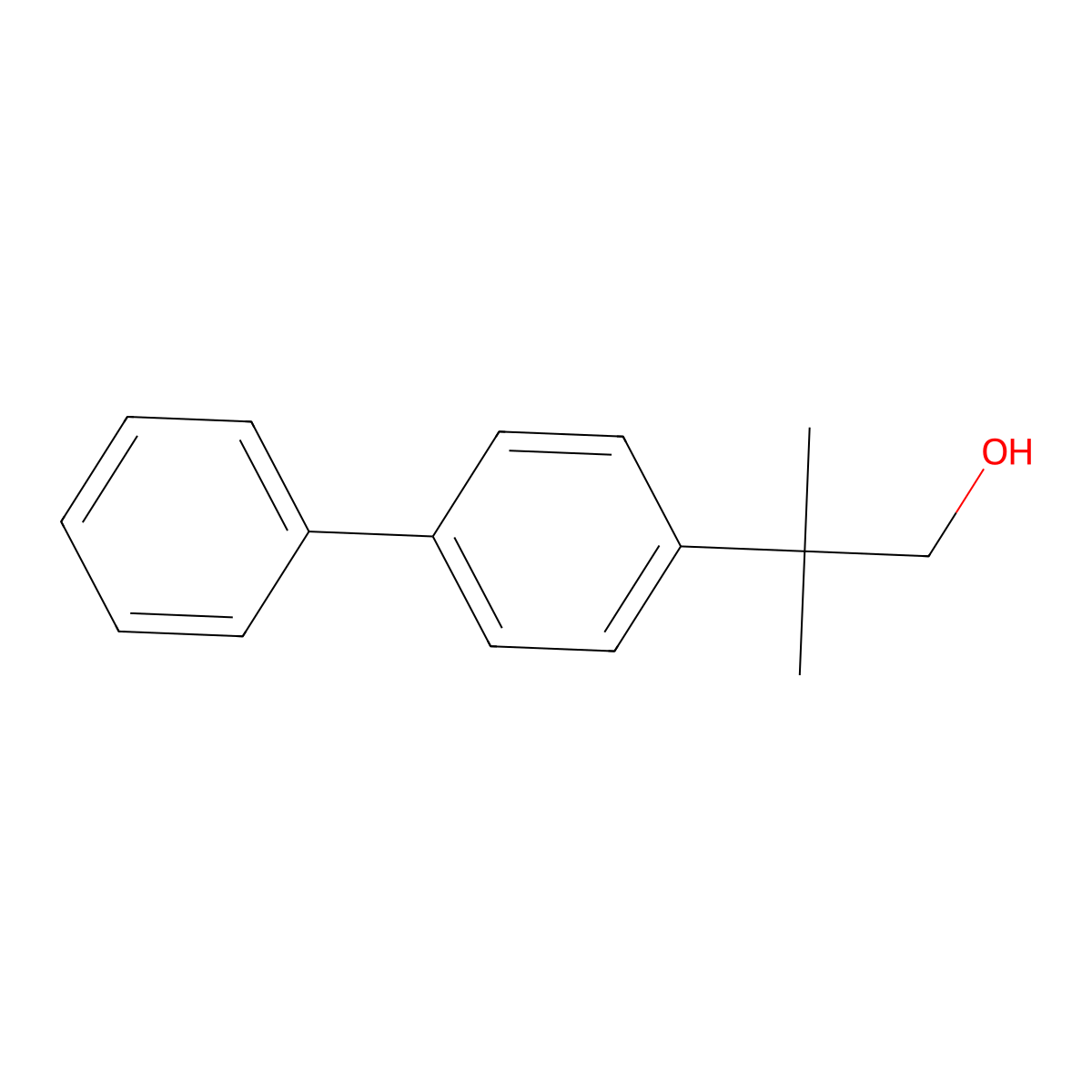 2-([1,1'-Biphenyl]-4-yl)-2-methylpropan-1-ol molecular structure, CAS 83493-87-2