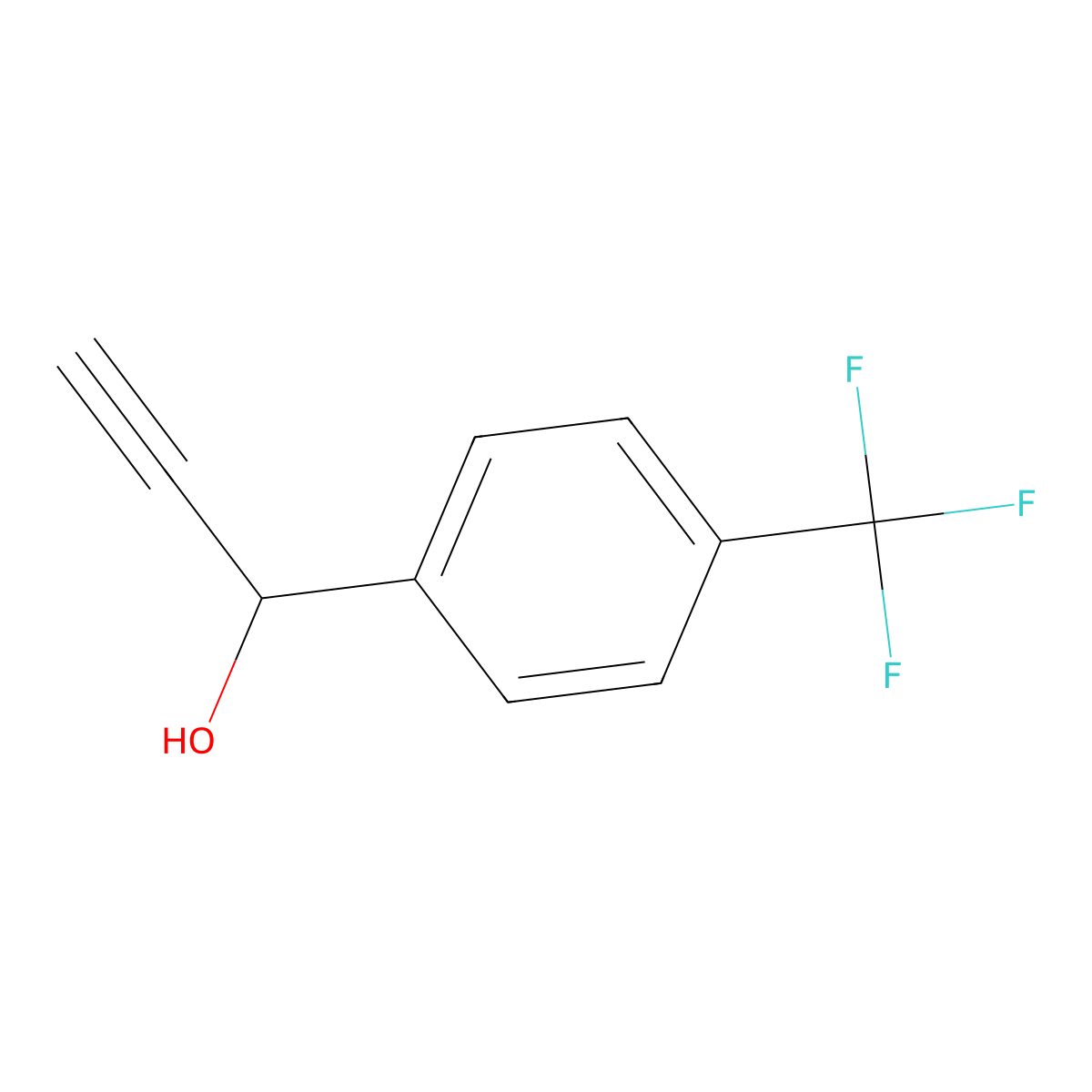 1-[4-(Trifluoromethyl)phenyl]-2-propyn-1-ol molecular structure, CAS 83494-26-2