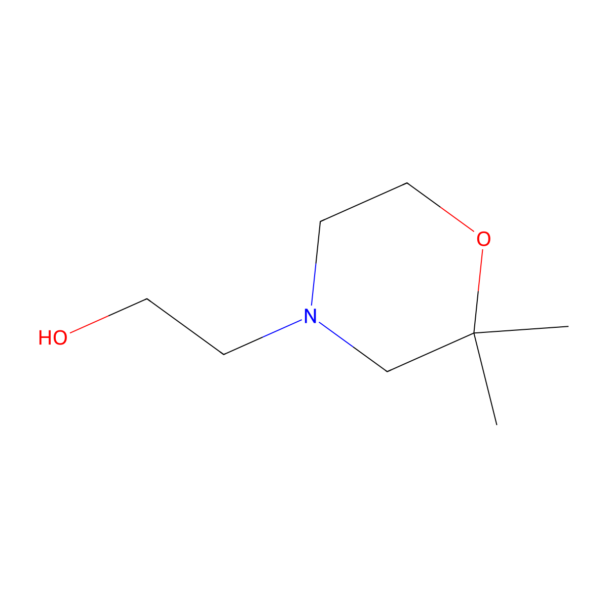 2-(2,2-Dimethylmorpholino)ethanol molecular structure, CAS 83497-79-4