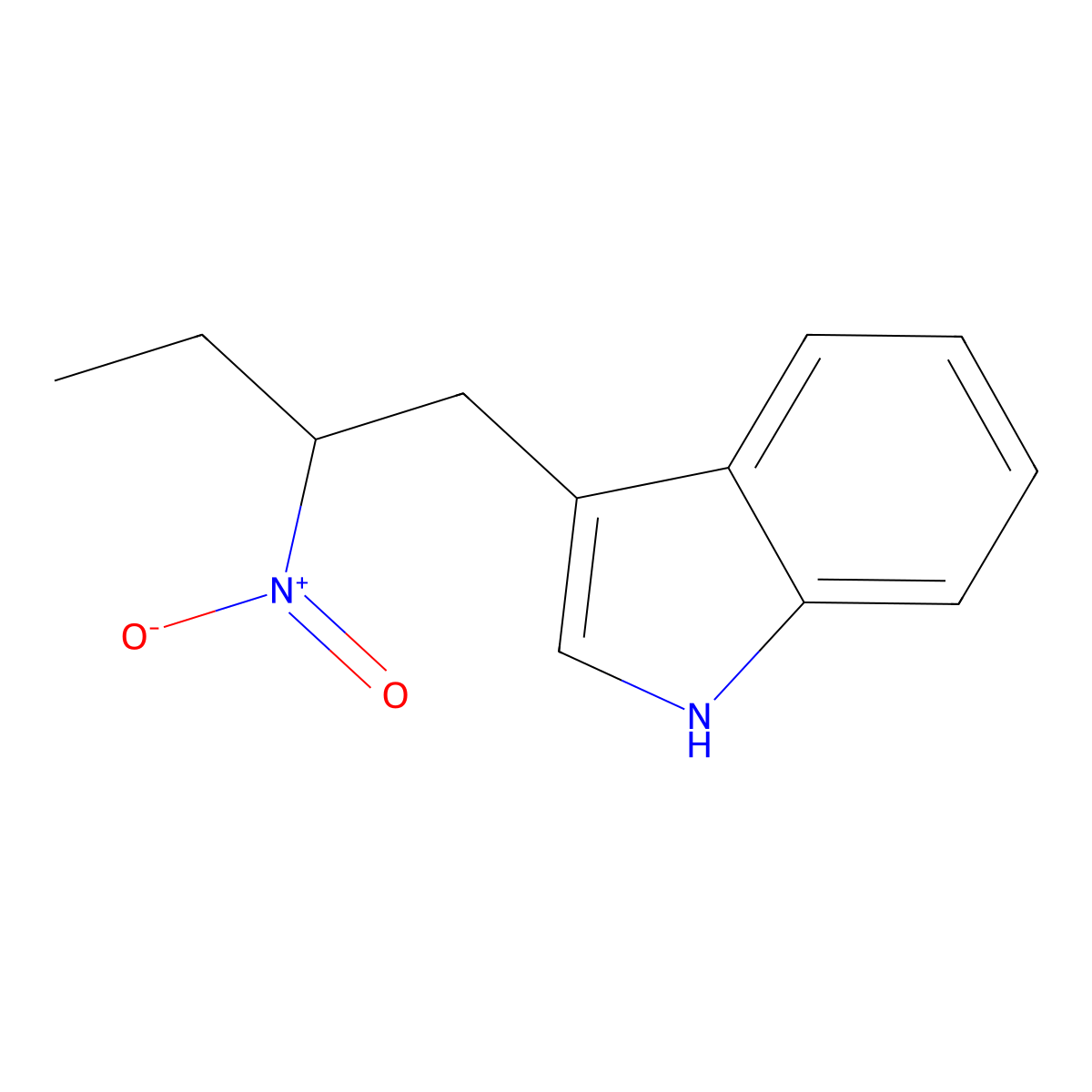 3-(2-nitrobutyl)-1H-indole molecular structure, CAS 835-41-6