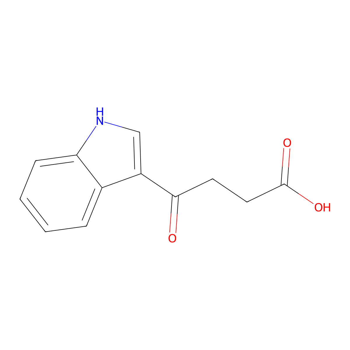 Indole-3-(4'-oxo)butyric acid molecular structure, CAS 835-45-0