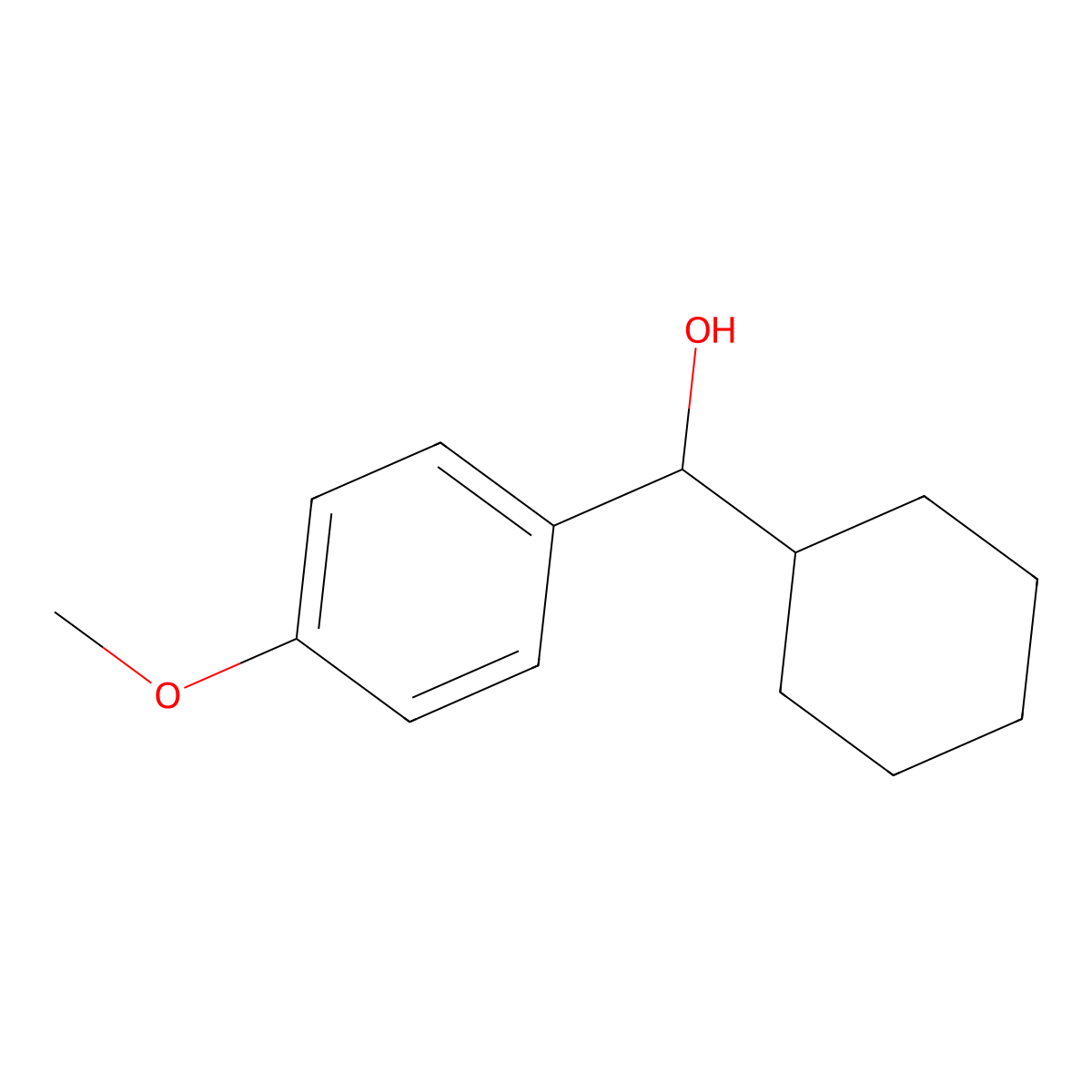 Cyclohexyl-(4-methoxyphenyl)methanol molecular structure, CAS 835-68-7