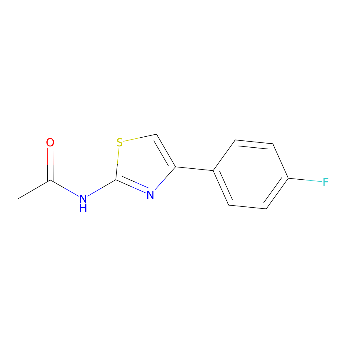 N-[4-(4-fluorophenyl)-1,3-thiazol-2-yl]acetamide molecular structure, CAS 835-73-4