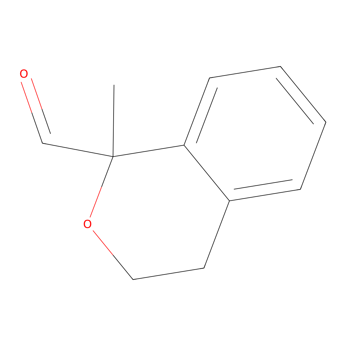 1-methyl-3,4-dihydro-1H-2-benzopyran-1-carbaldehyde molecular structure, CAS 83501-38-6