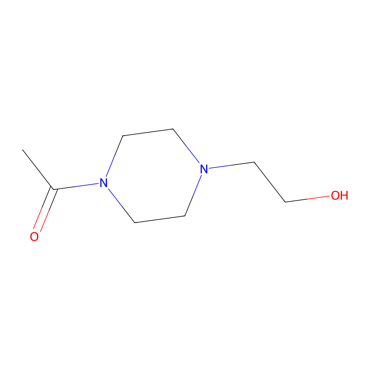 1-Acetyl-4-(2-hydroxyethyl)piperazine molecular structure, CAS 83502-55-0