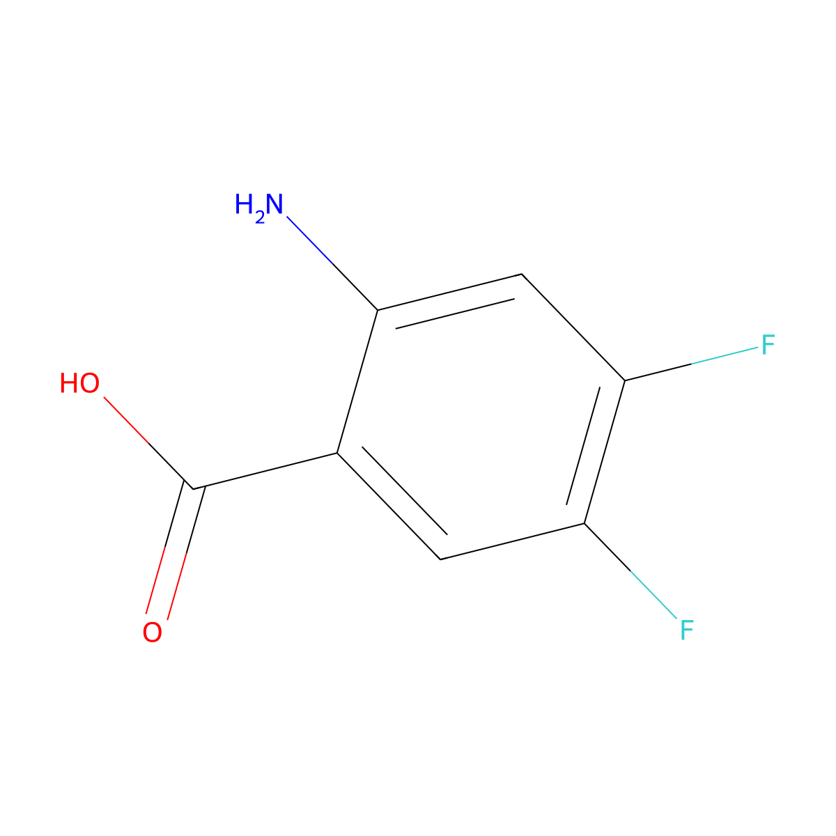 2-Amino-4,5-difluorobenzoic acid molecular structure, CAS 83506-93-8