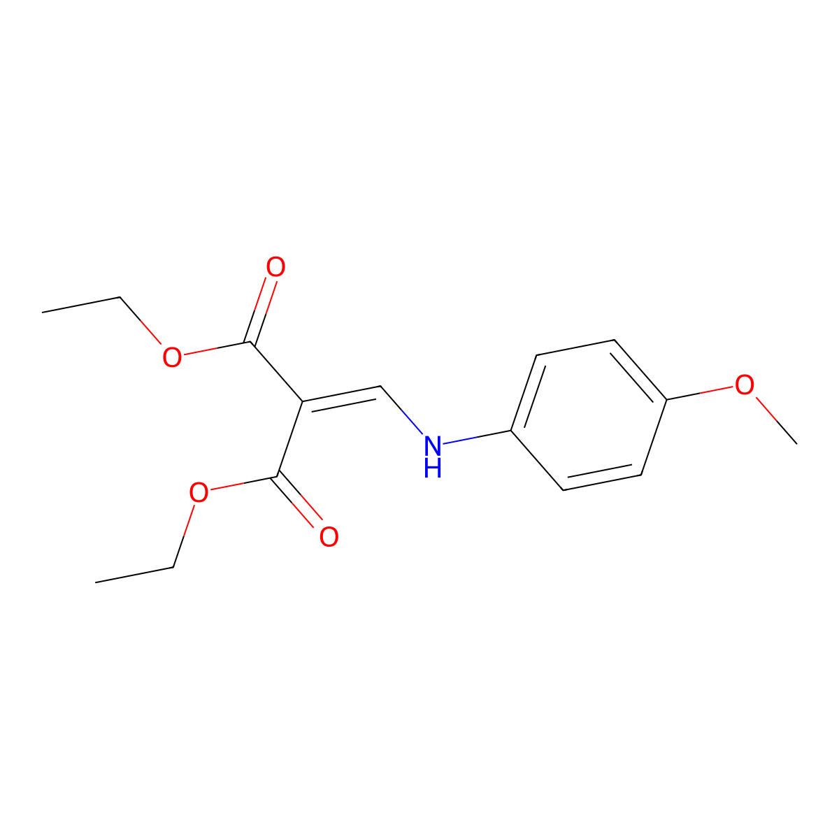 2-((4-Methoxy-phenylamino)-methylene)-malonic acid diethyl ester molecular structure, CAS 83507-70-4