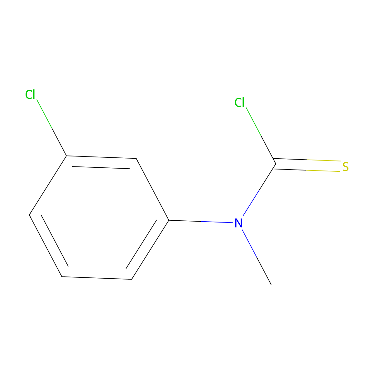 N-(3-chlorophenyl)-N-methylcarbamothioyl chloride molecular structure, CAS 83508-61-6