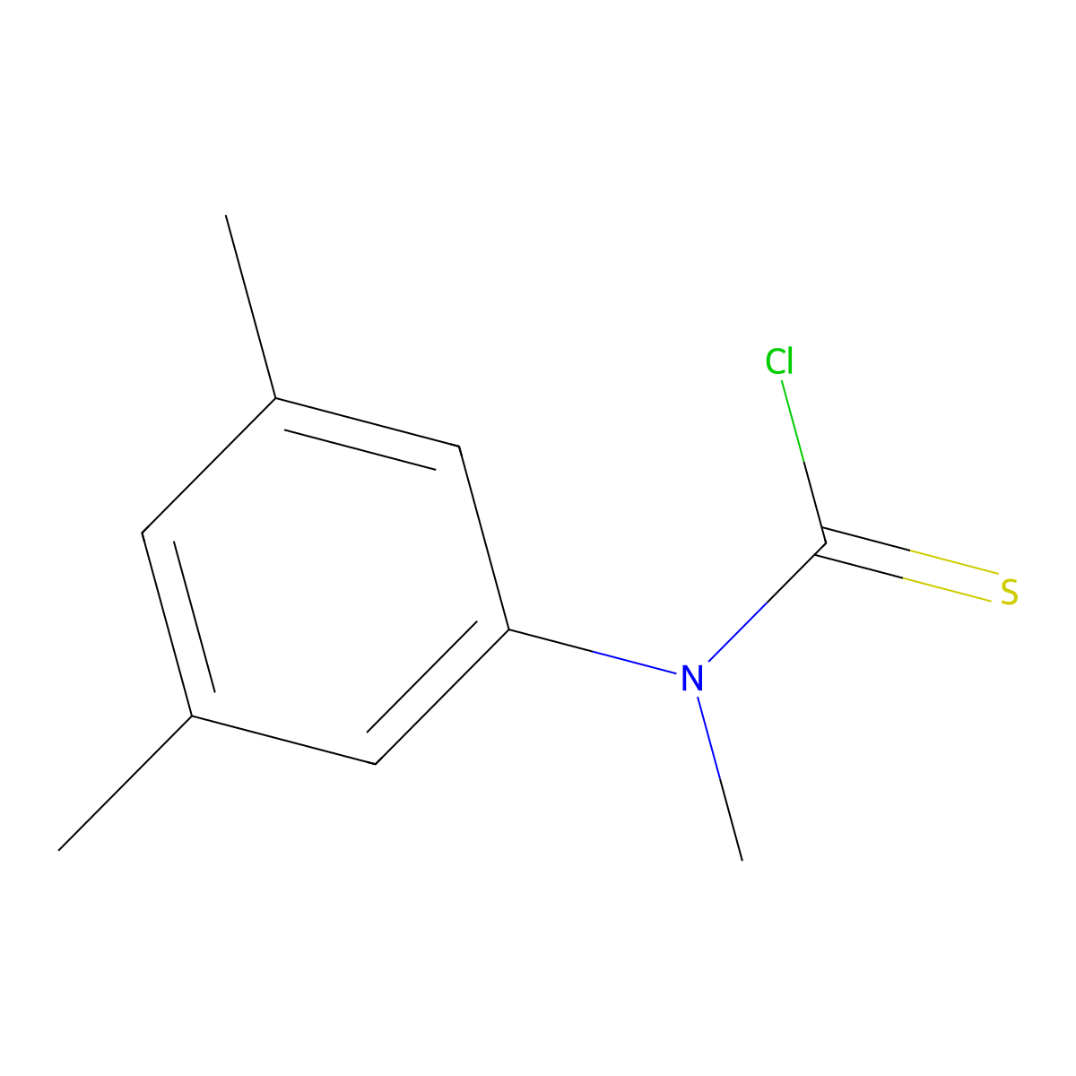 N-(3,5-dimethylphenyl)-N-methylcarbamothioyl chloride molecular structure, CAS 83508-64-9