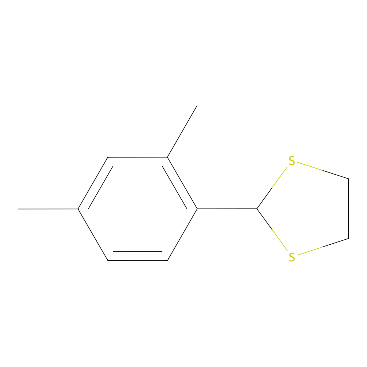 1,3-Dithiolane, 2-(2,4-xylyl)- molecular structure, CAS 83521-73-7