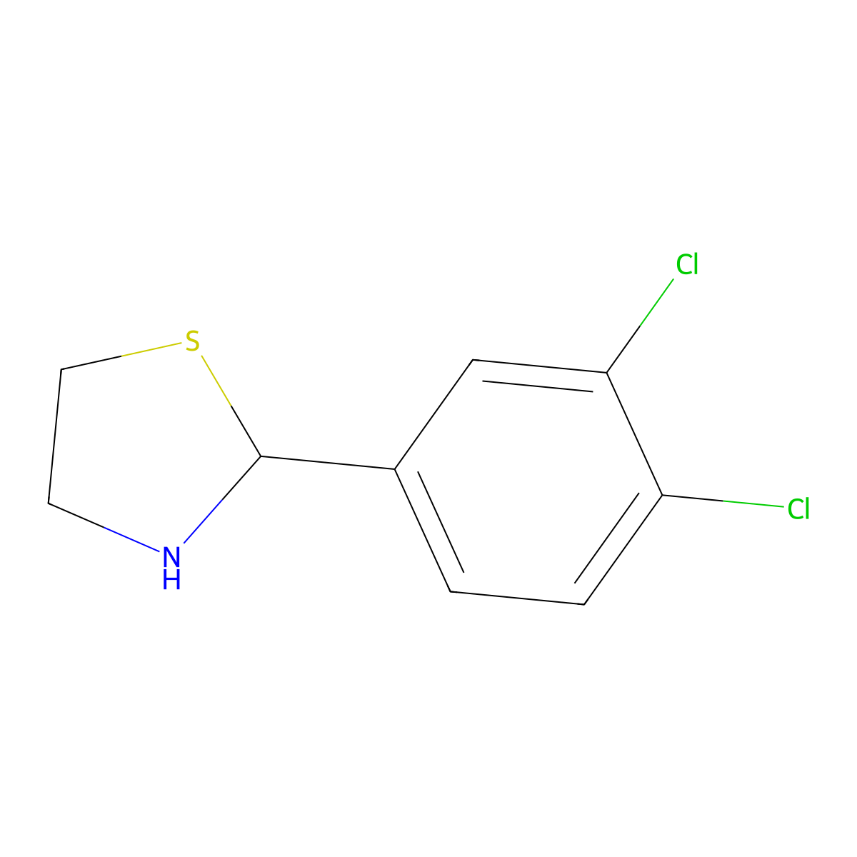 2-(3,4-Dichlorophenyl)-1,3-thiazolidine molecular structure, CAS 83522-13-8