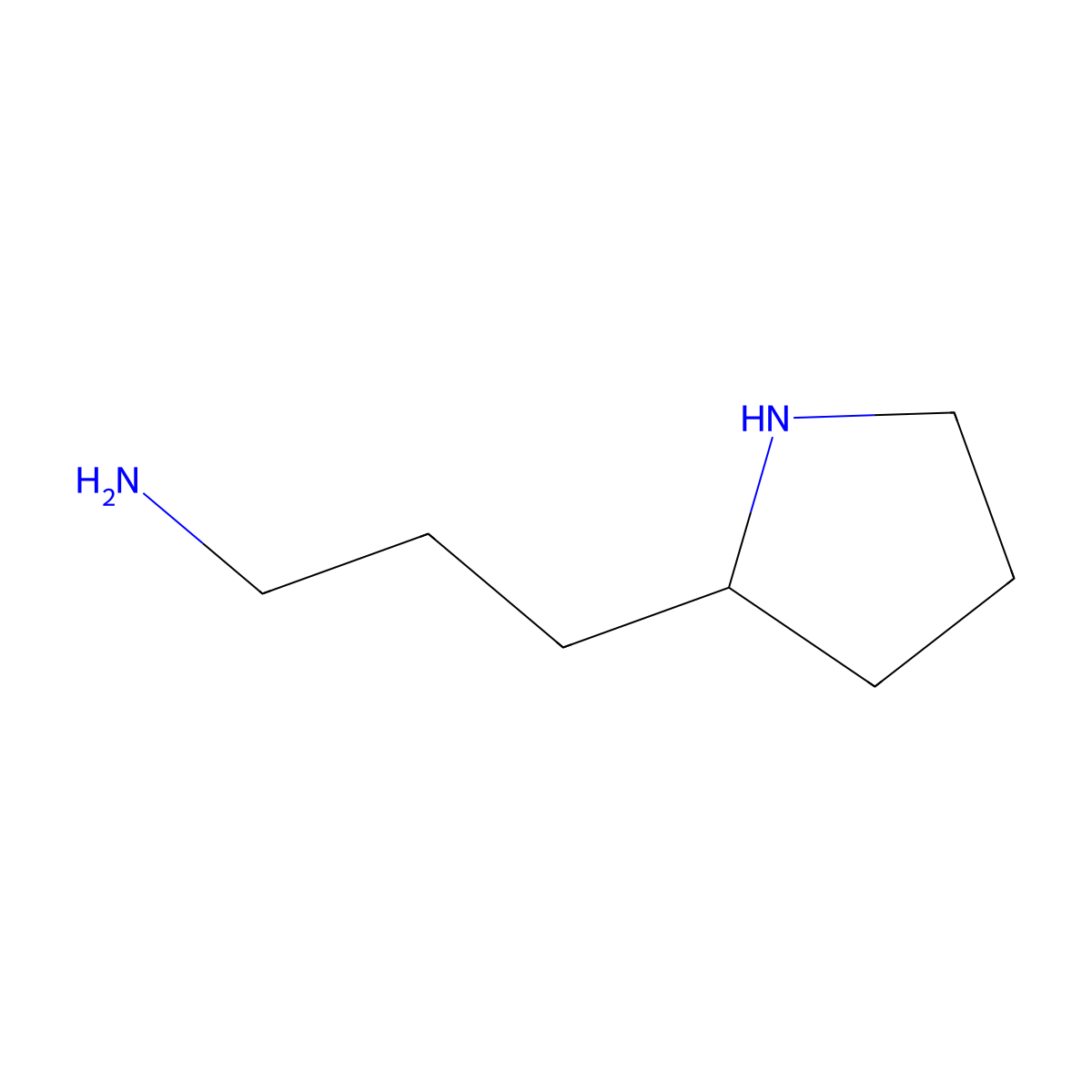 3-(Pyrrolidin-2-yl)propan-1-amine molecular structure, CAS 83524-06-5