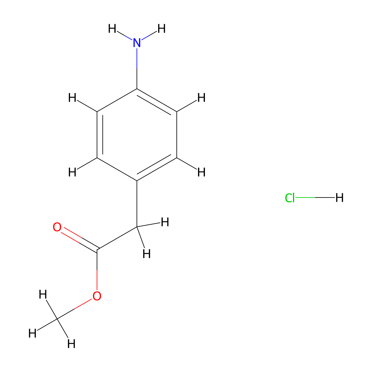 Methyl (4-aminophenyl)acetate--hydrogen chloride (1/1) molecular structure, CAS 83528-16-9