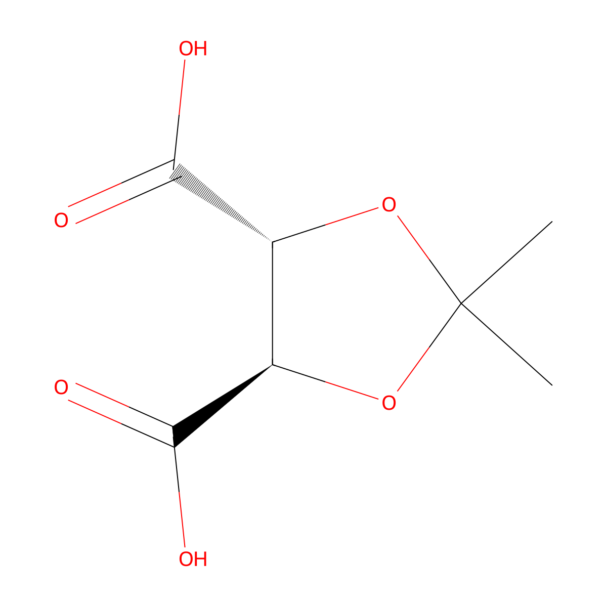 (4R,5R)-2,2-Dimethyl-1,3-dioxolane-4,5-dicarboxylic acid molecular structure, CAS 83529-40-2