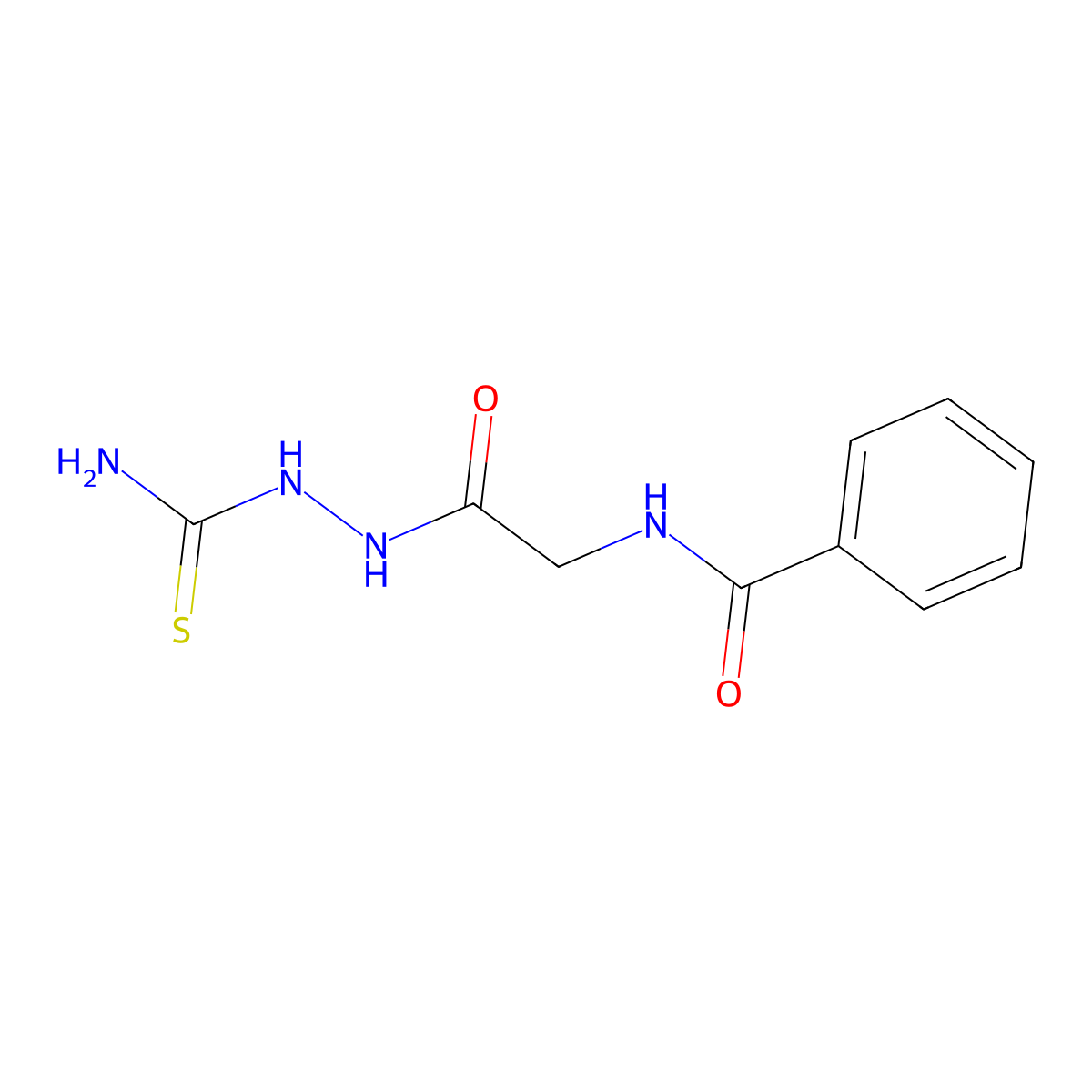 N-{2-[2-(aminocarbothioyl)hydrazino]-2-oxoethyl}benzenecarboxamide molecular structure, CAS 83530-35-2