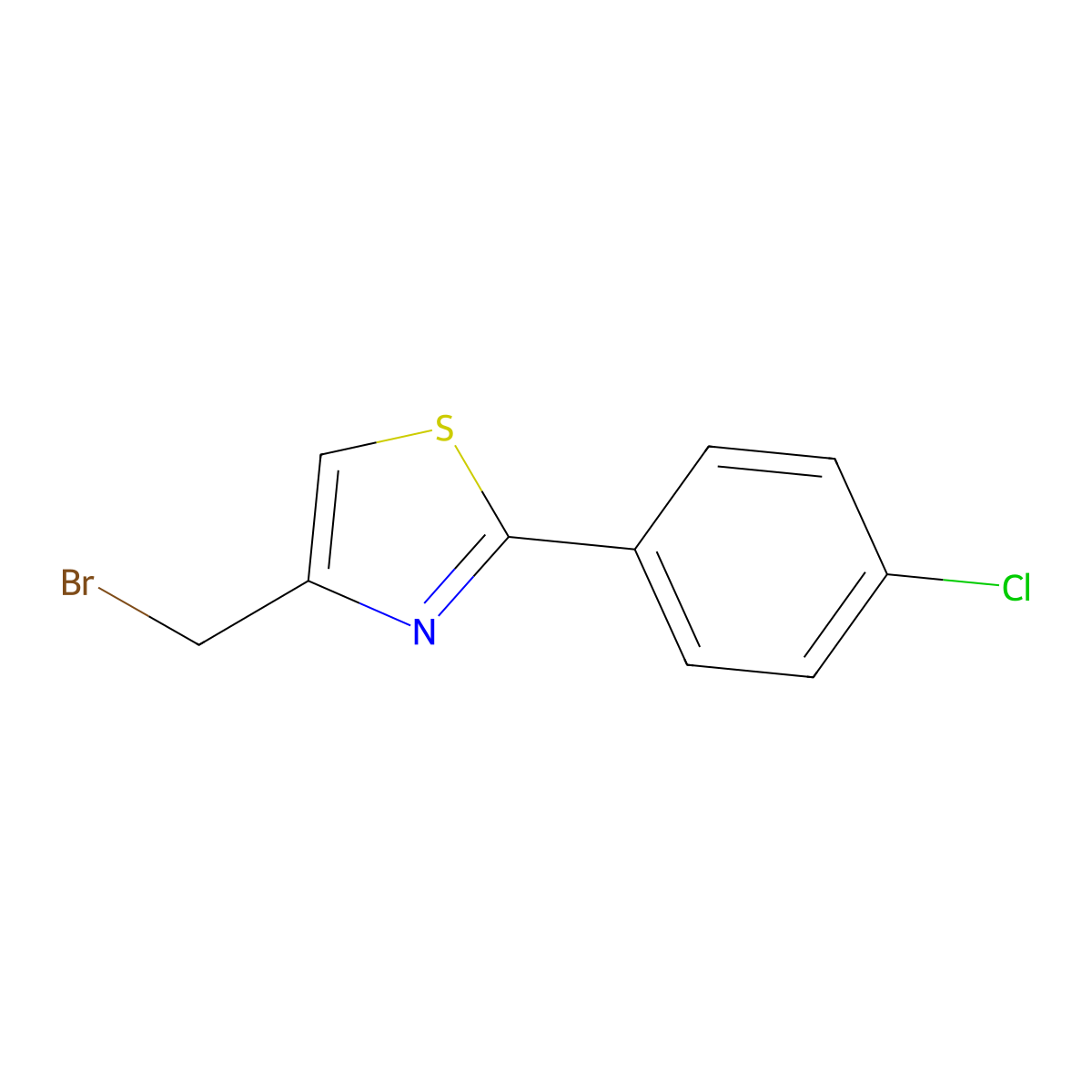 4-Bromomethyl-2-(4-chlorophenyl)thiazole molecular structure, CAS 835346-86-6