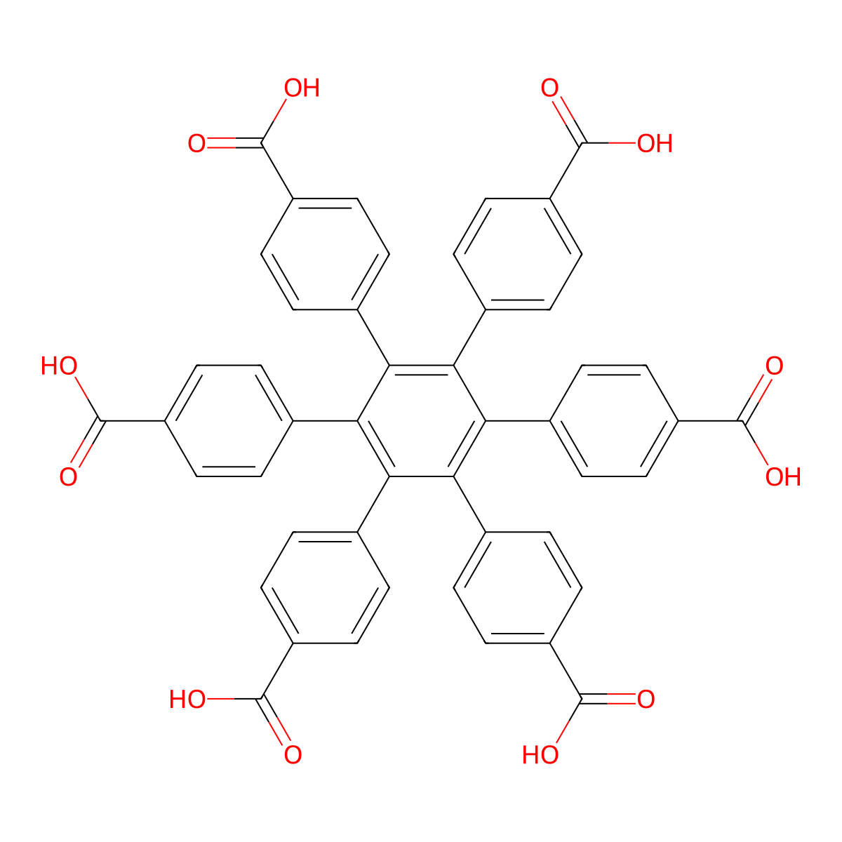 3',4',5',6'-Tetrakis(4-carboxyphenyl)-[1,1':2',1''-terphenyl]-4,4''-dicarboxylic acid molecular structure, CAS 83536-16-7