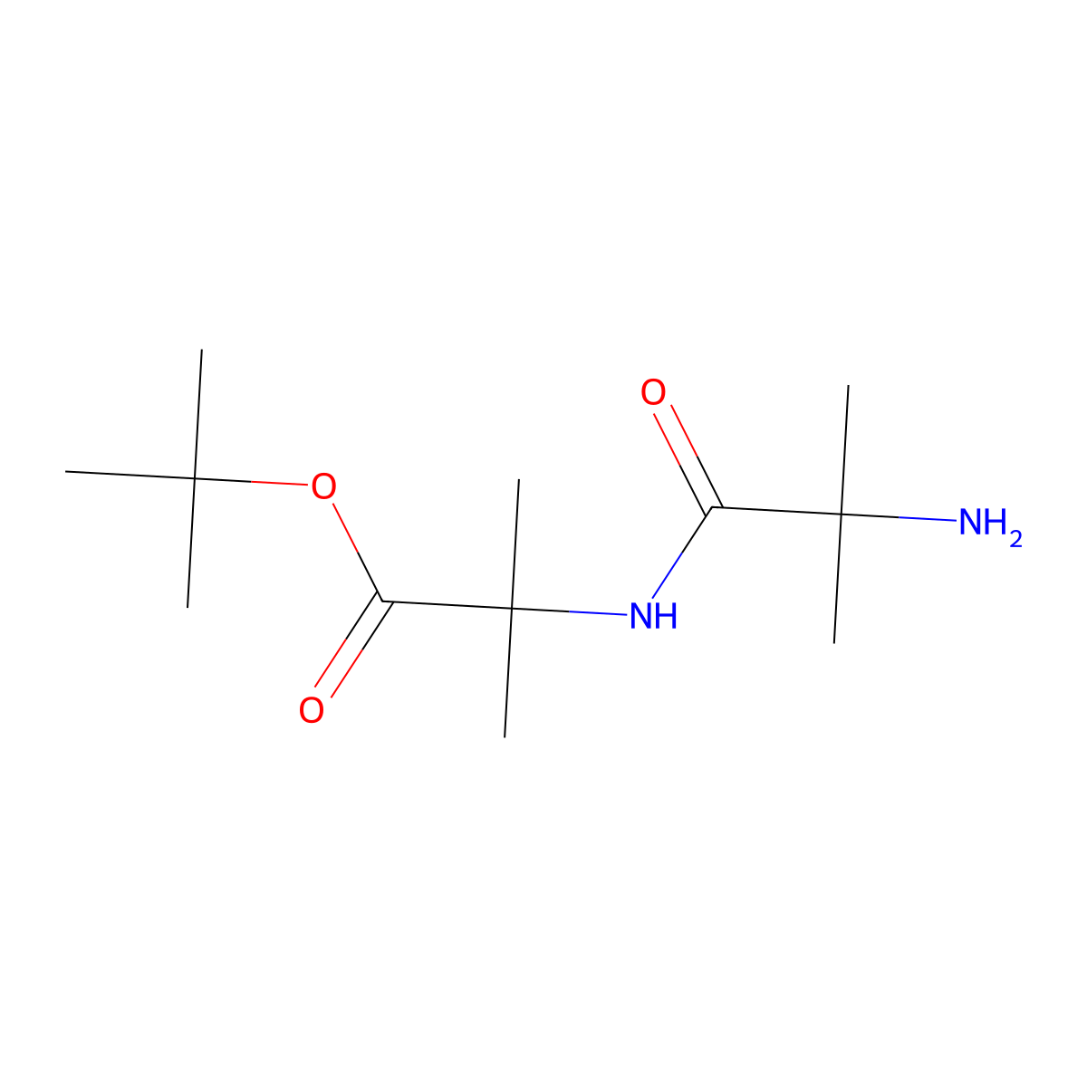 Tert-butyl 2-(2-amino-2-methylpropanamido)-2-methylpropanoate molecular structure, CAS 83537-95-5