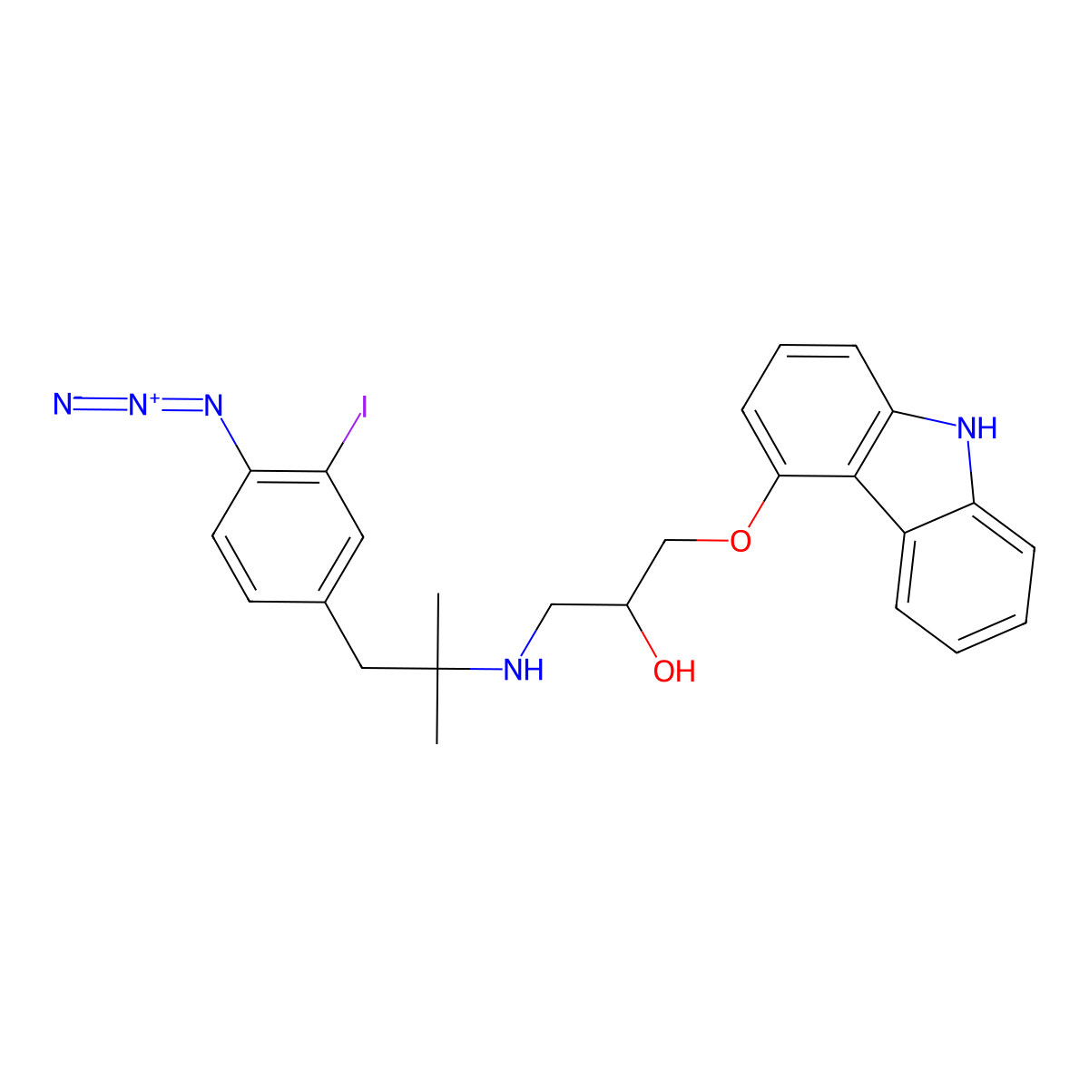 4-Azido-3-iodobenzylcarazolol molecular structure, CAS 83538-85-6