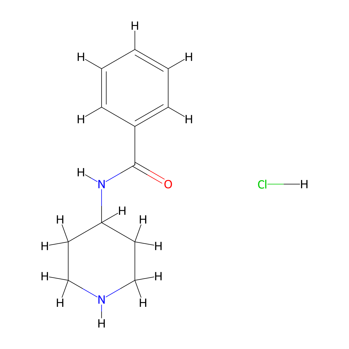 N-(piperidin-4-yl)benzamide hydrochloride molecular structure, CAS 83540-09-4