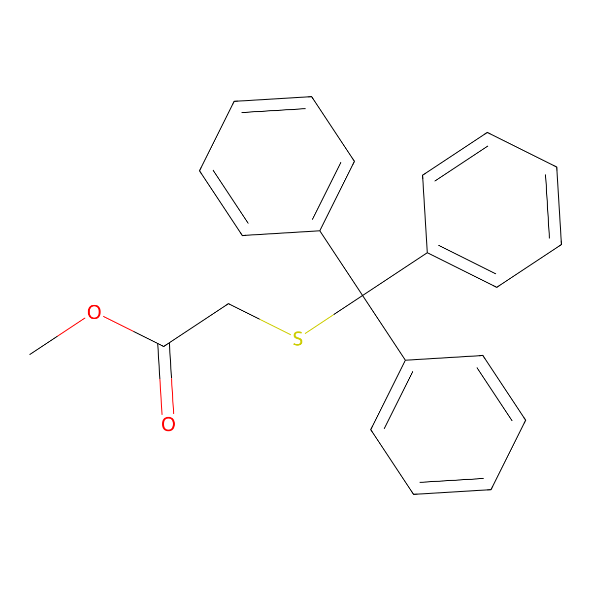 Methyl 2-tritylsulfanylacetate molecular structure, CAS 83544-05-2