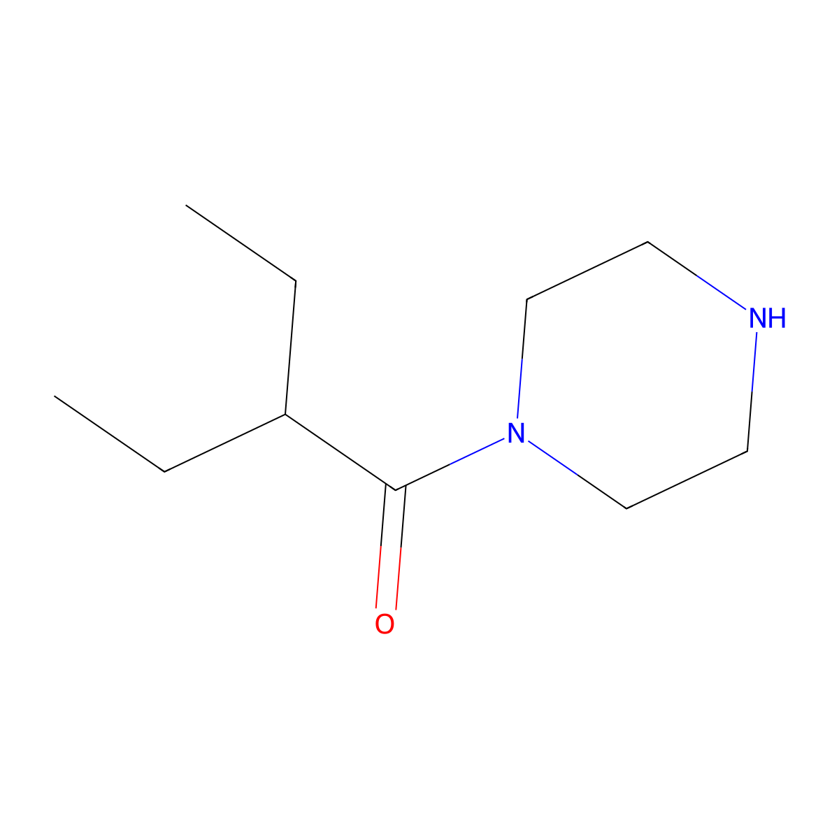2-Ethyl-1-(piperazin-1-yl)butan-1-one molecular structure, CAS 83547-33-5