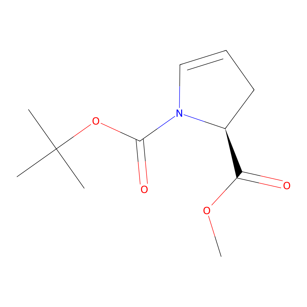1-tert-butyl 2-methyl (2S)-2,3-dihydro-1H-pyrrole-1,2-dicarboxylate molecular structure, CAS 83548-46-3