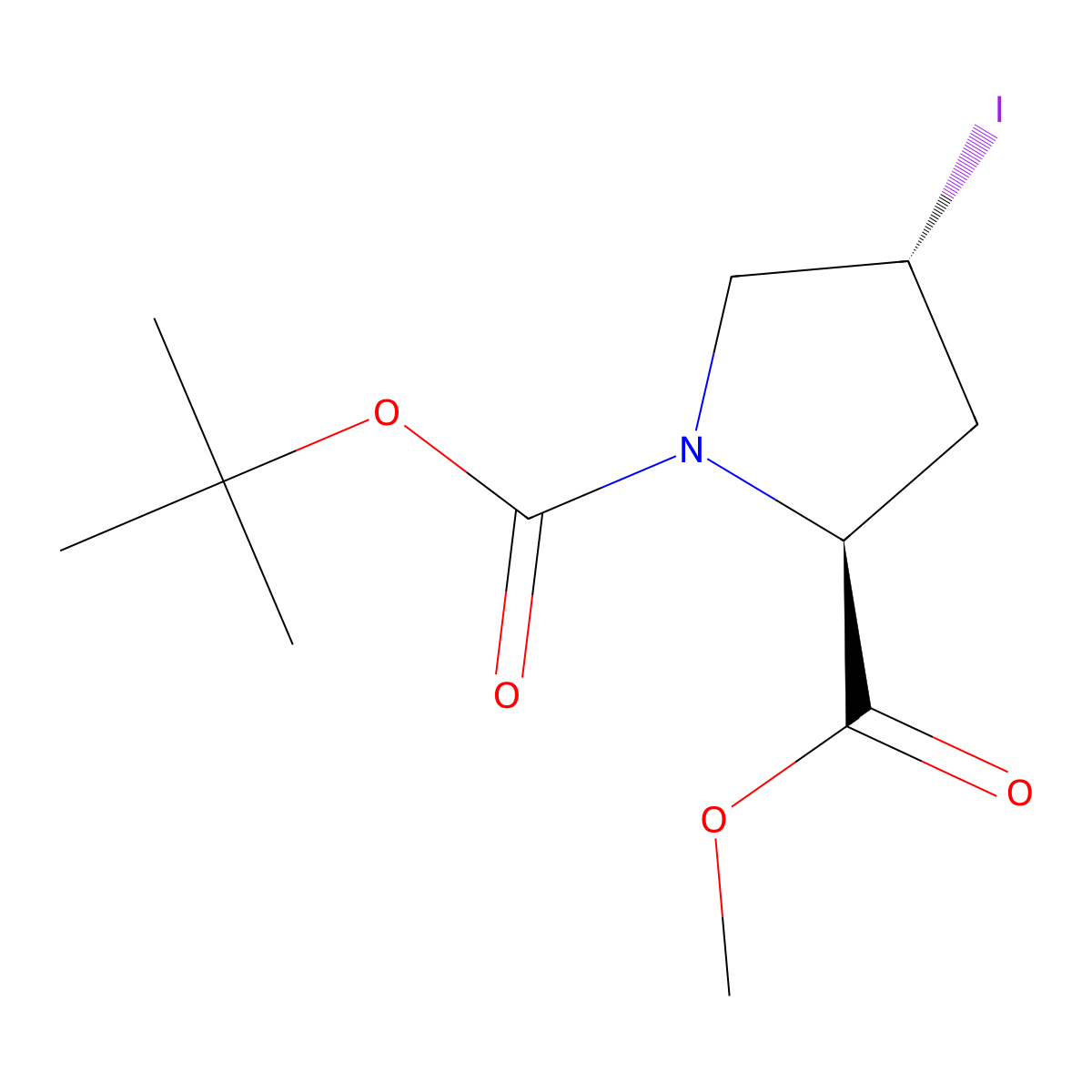 1-tert-Butyl 2-methyl (2S,4R)-4-iodopyrrolidine-1,2-dicarboxylate molecular structure, CAS 83548-47-4