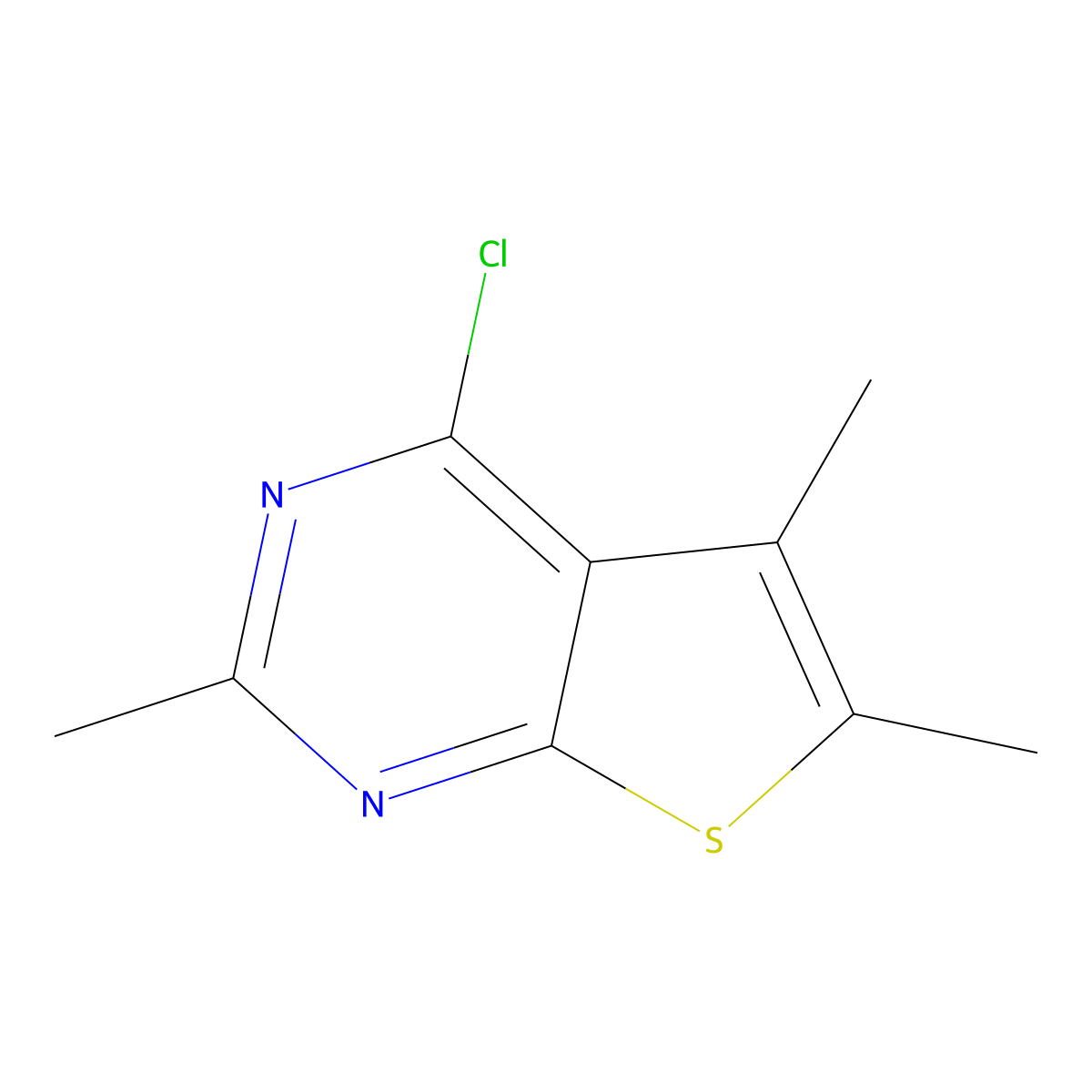 4-Chloro-2,5,6-trimethylthieno(2,3-d)pyrimidine molecular structure, CAS 83548-58-7