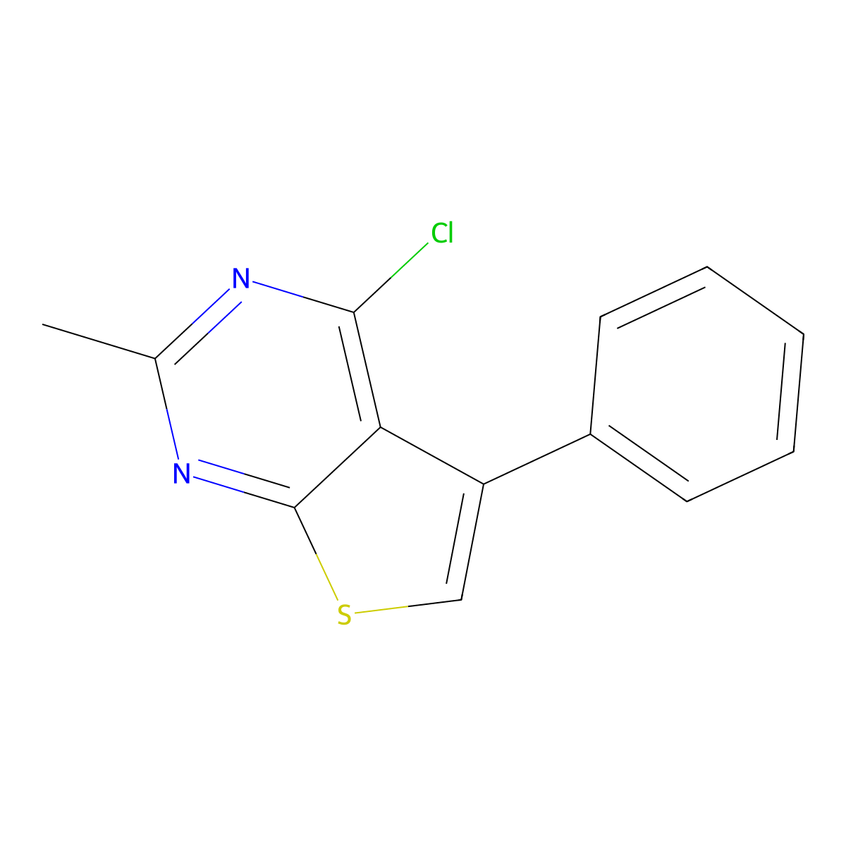 4-Chloro-2-methyl-5-phenylthieno[2,3-d]pyrimidine molecular structure, CAS 83548-61-2