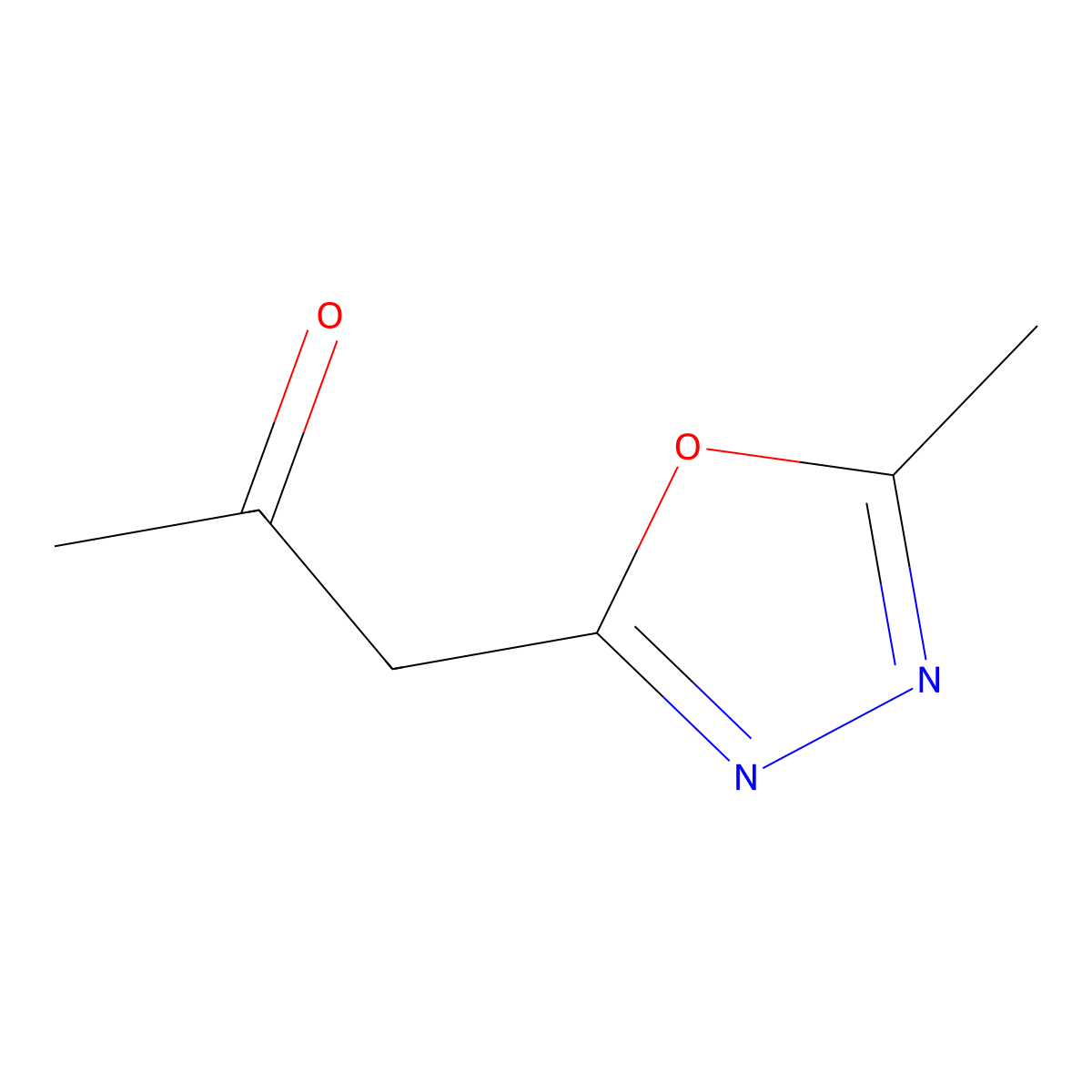 1-(5-Methyl-1,3,4-oxadiazol-2-yl)propan-2-one molecular structure, CAS 83553-13-3