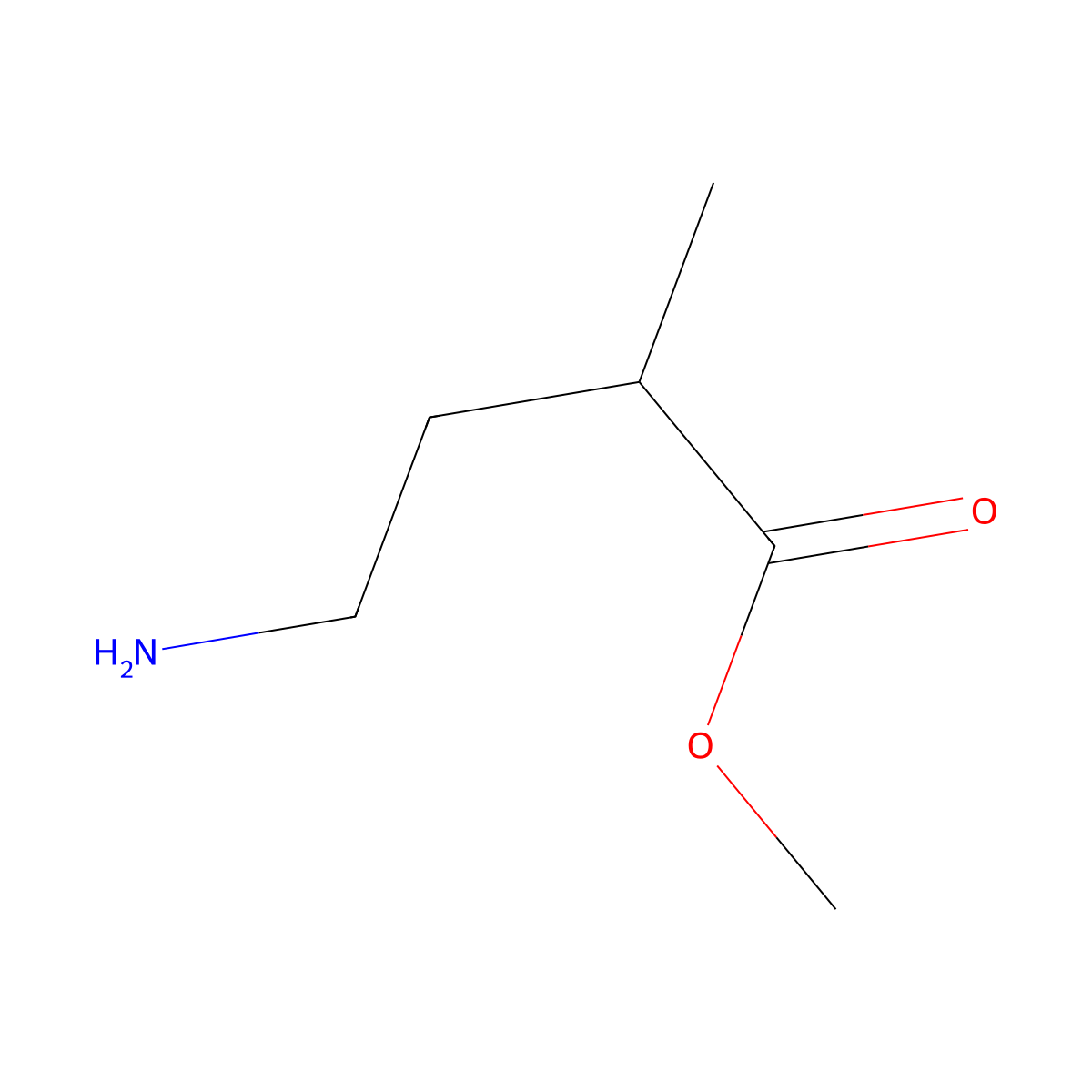 Methyl 4-amino-2-methylbutanoate molecular structure, CAS 83556-47-2