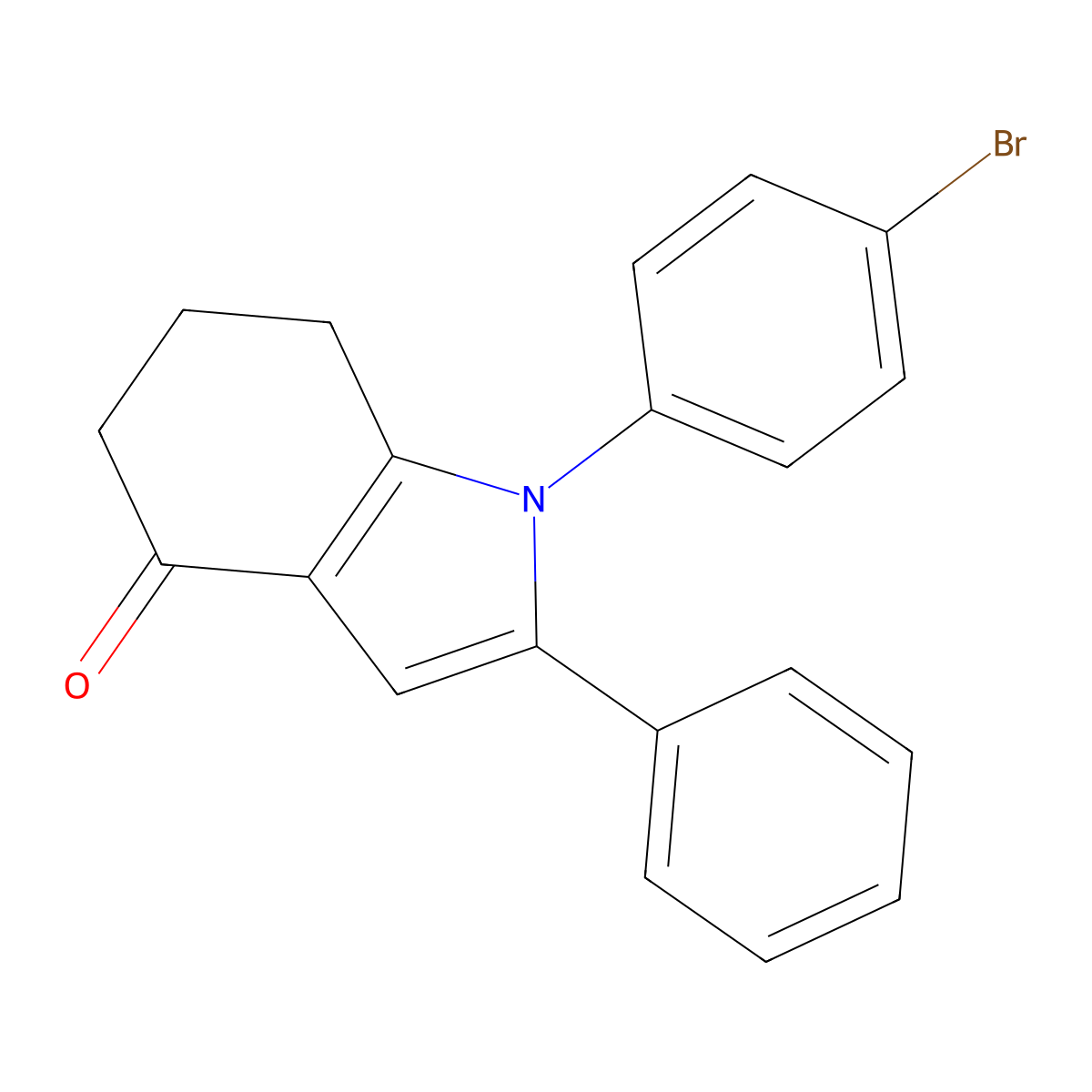 1-(4-bromophenyl)-2-phenyl-1,5,6,7-tetrahydro-4H-indol-4-one molecular structure, CAS 83558-07-0
