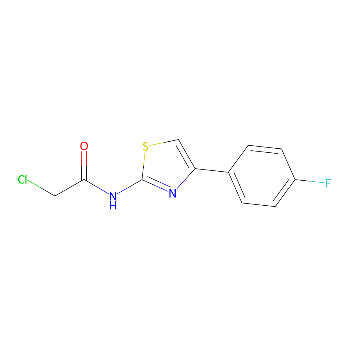 2-chloro-N-(4-(4-fluorophenyl)-1,3-thiazol-2-yl)acetamide molecular structure, CAS 83558-09-2