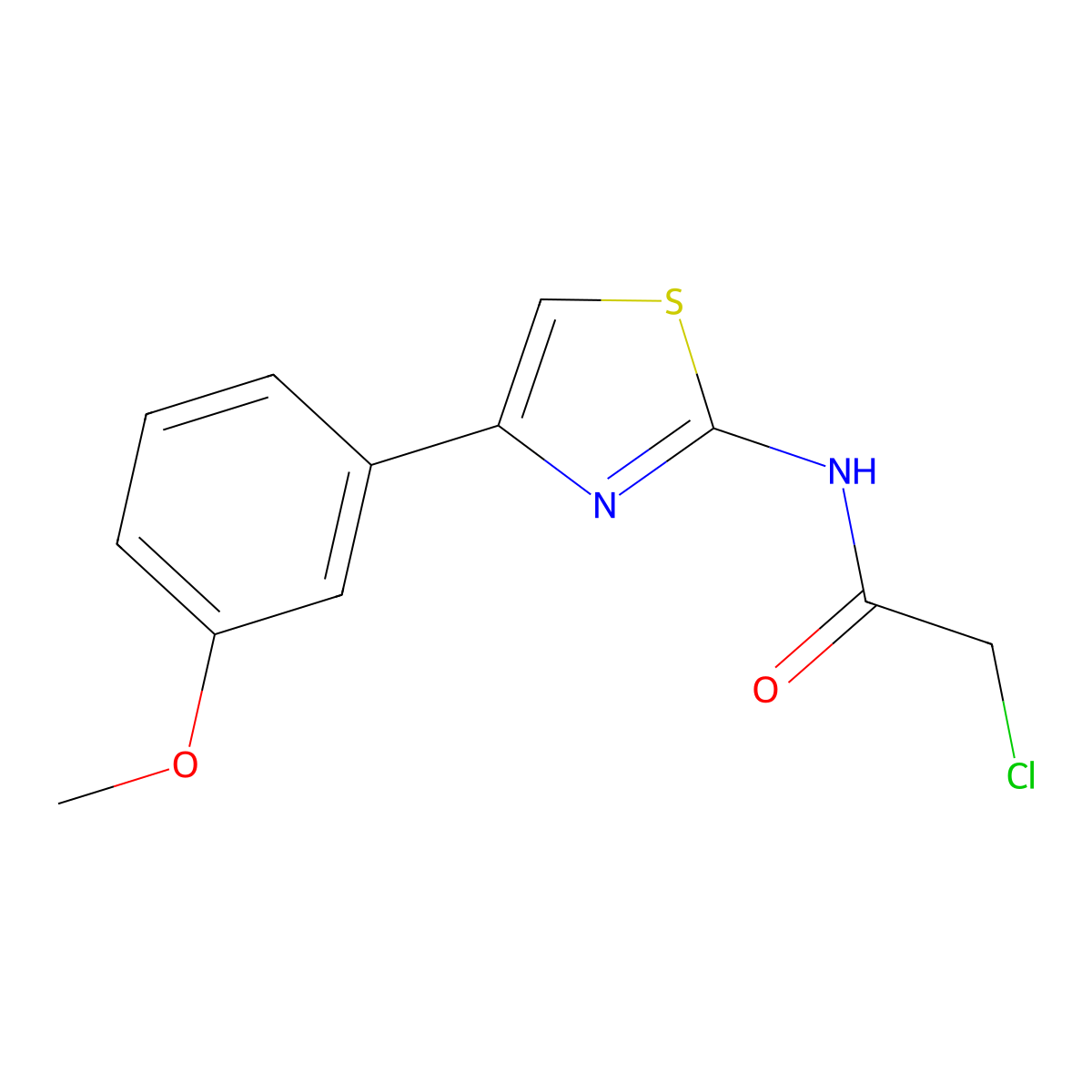 2-chloro-N-[4-(3-methoxyphenyl)-1,3-thiazol-2-yl]acetamide molecular structure, CAS 83558-10-5