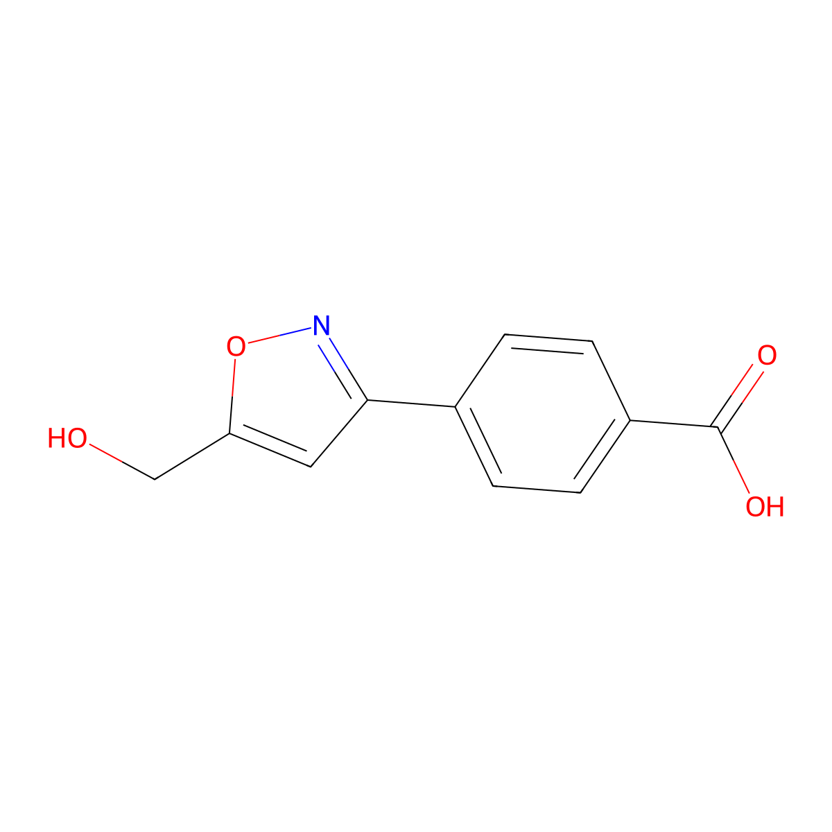 4-[5-(Hydroxymethyl)-1,2-oxazol-3-yl]benzoic acid molecular structure, CAS 835594-13-3