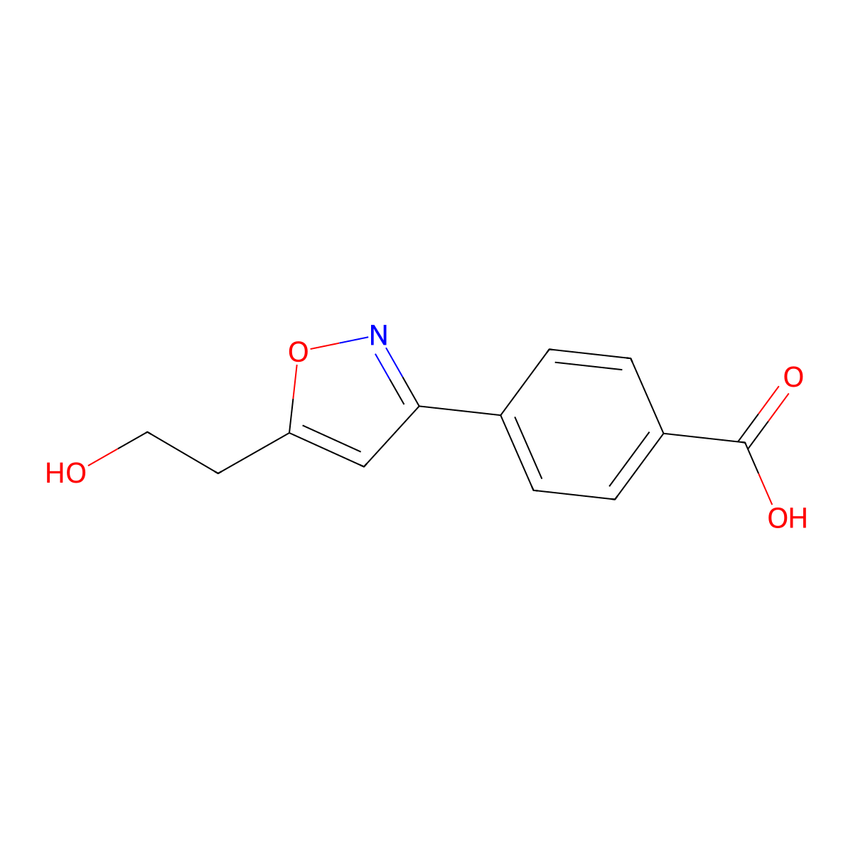 4-[5-(2-Hydroxyethyl)-1,2-oxazol-3-yl]benzoic acid molecular structure, CAS 835594-14-4