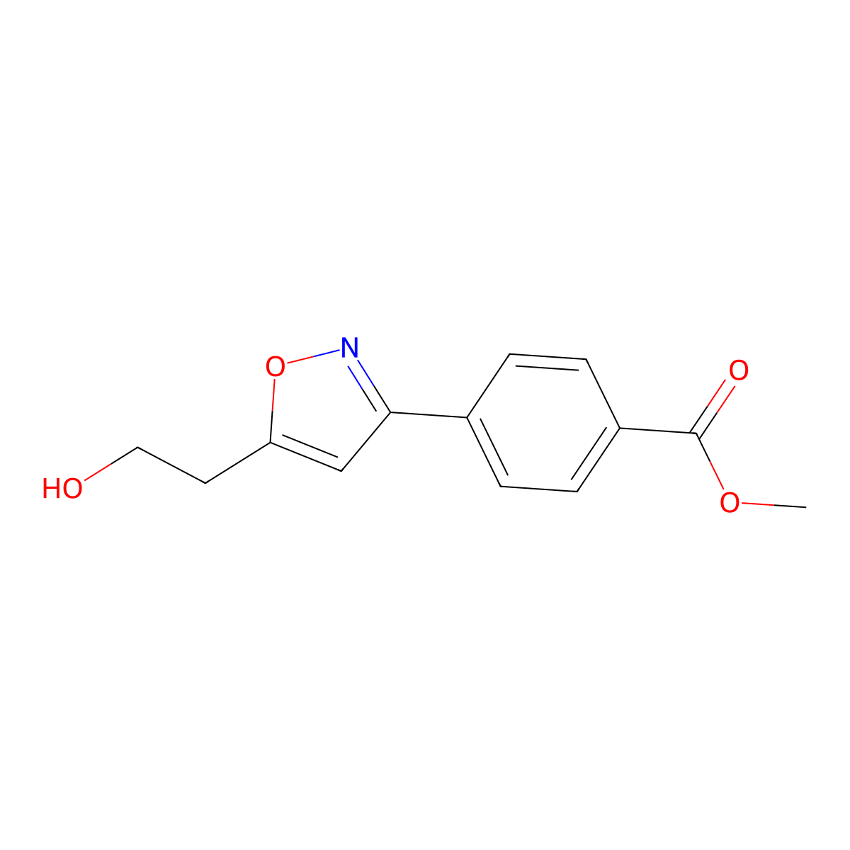 Methyl 4-[5-(2-hydroxyethyl)-1,2-oxazol-3-yl]benzoate molecular structure, CAS 835594-22-4