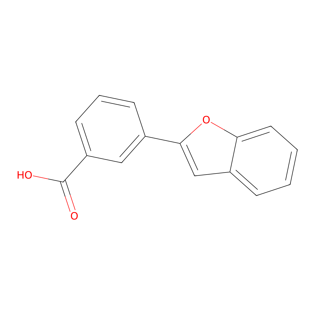 Benzoic acid, 3-(2-benzofuranyl)- molecular structure, CAS 835595-07-8