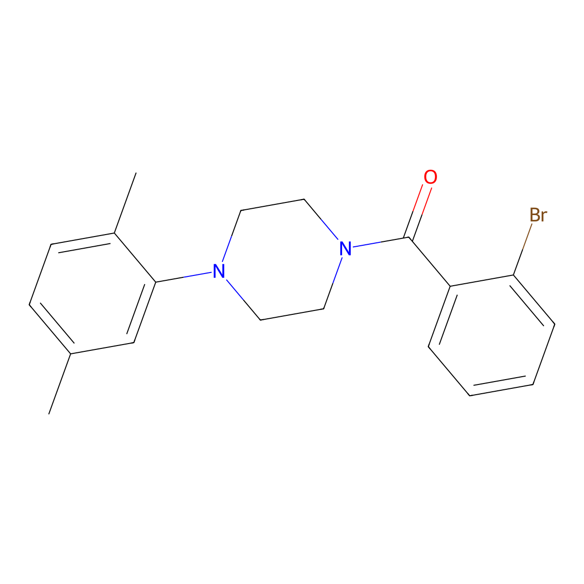 (2-Bromophenyl)(4-(2,5-dimethylphenyl)piperazin-1-yl)methanone molecular structure, CAS 835598-32-8