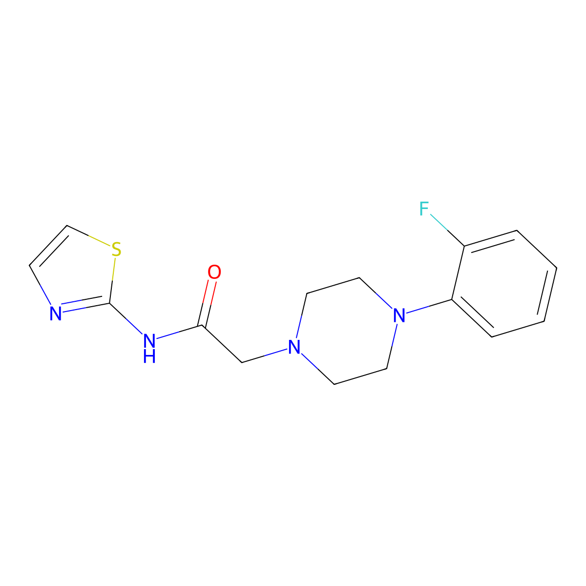 2-[4-(2-fluorophenyl)piperazin-1-yl]-N-(1,3-thiazol-2-yl)acetamide molecular structure, CAS 835598-43-1