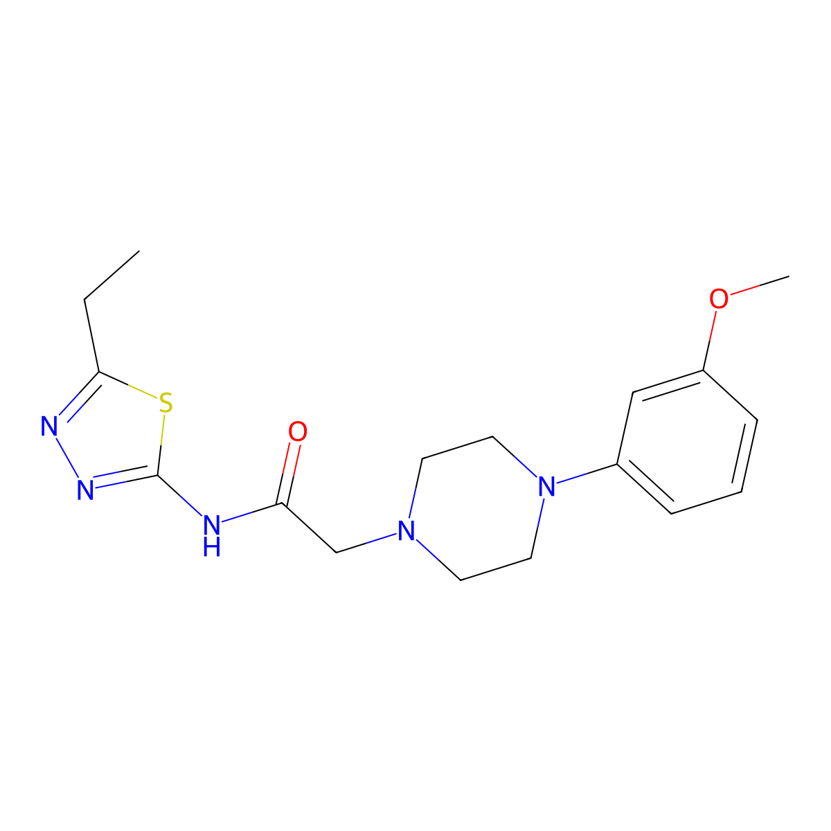 N-(5-ethyl-1,3,4-thiadiazol-2-yl)-2-[4-(3-methoxyphenyl)piperazin-1-yl]acetamide molecular structure, CAS 835598-63-5
