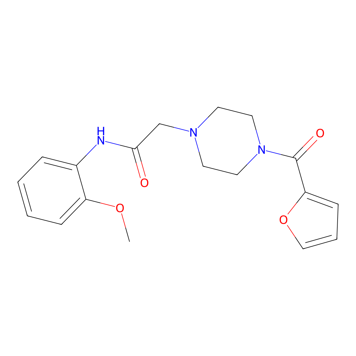 2-[4-(furan-2-carbonyl)piperazin-1-yl]-N-(2-methoxyphenyl)acetamide molecular structure, CAS 835598-85-1