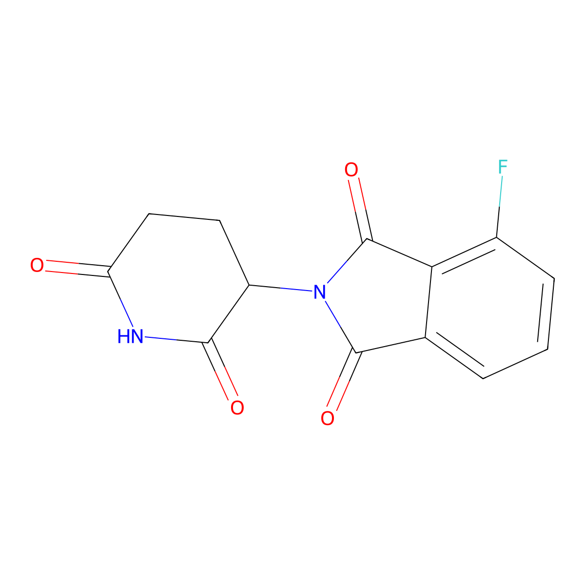 1H-Isoindole-1,3(2H)-dione, 2-(2,6-dioxo-3-piperidinyl)-4-fluoro- molecular structure, CAS 835616-60-9