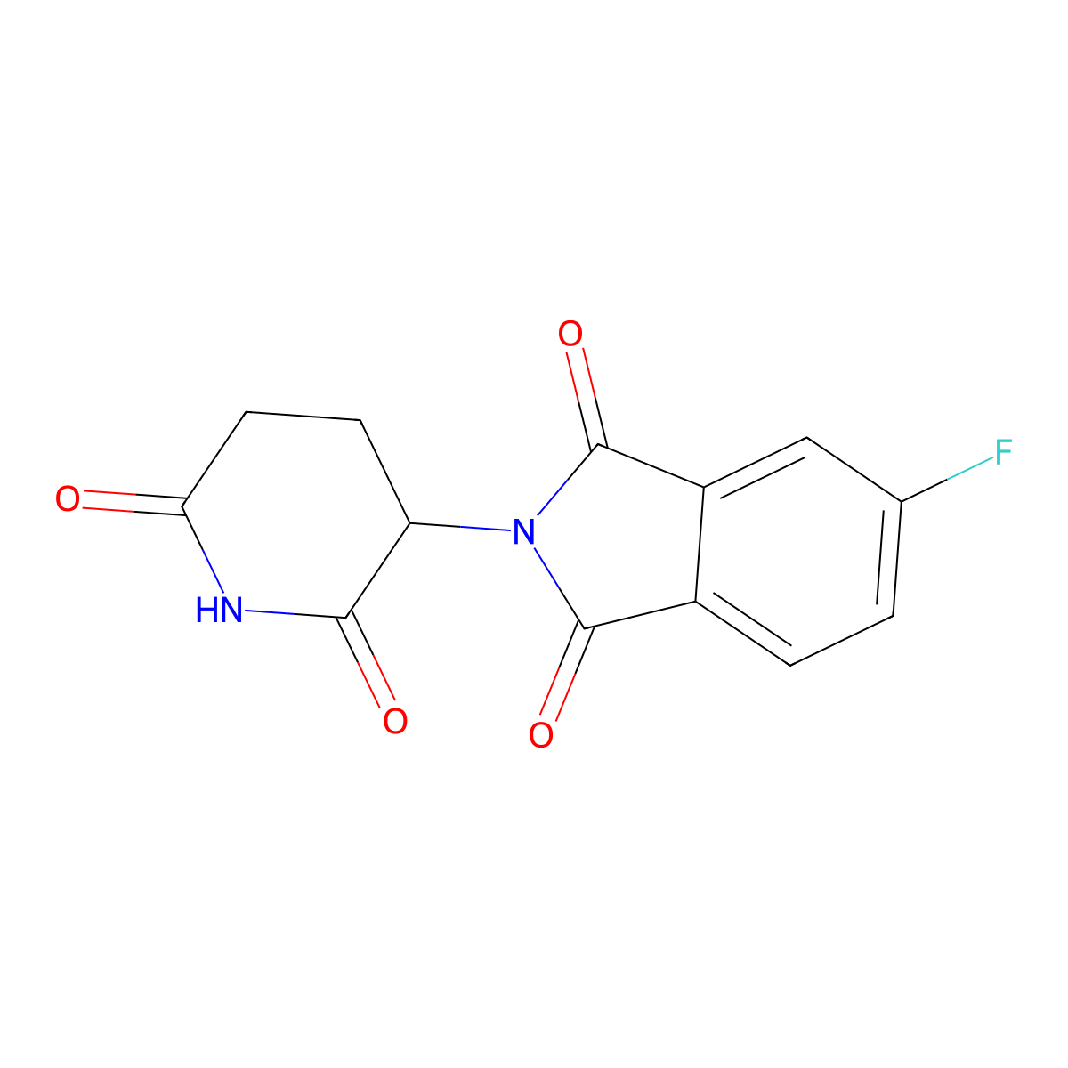 2-(2,6-dioxopiperidin-3-yl)-5-fluoro-2,3-dihydro-1H-isoindole-1,3-dione molecular structure, CAS 835616-61-0