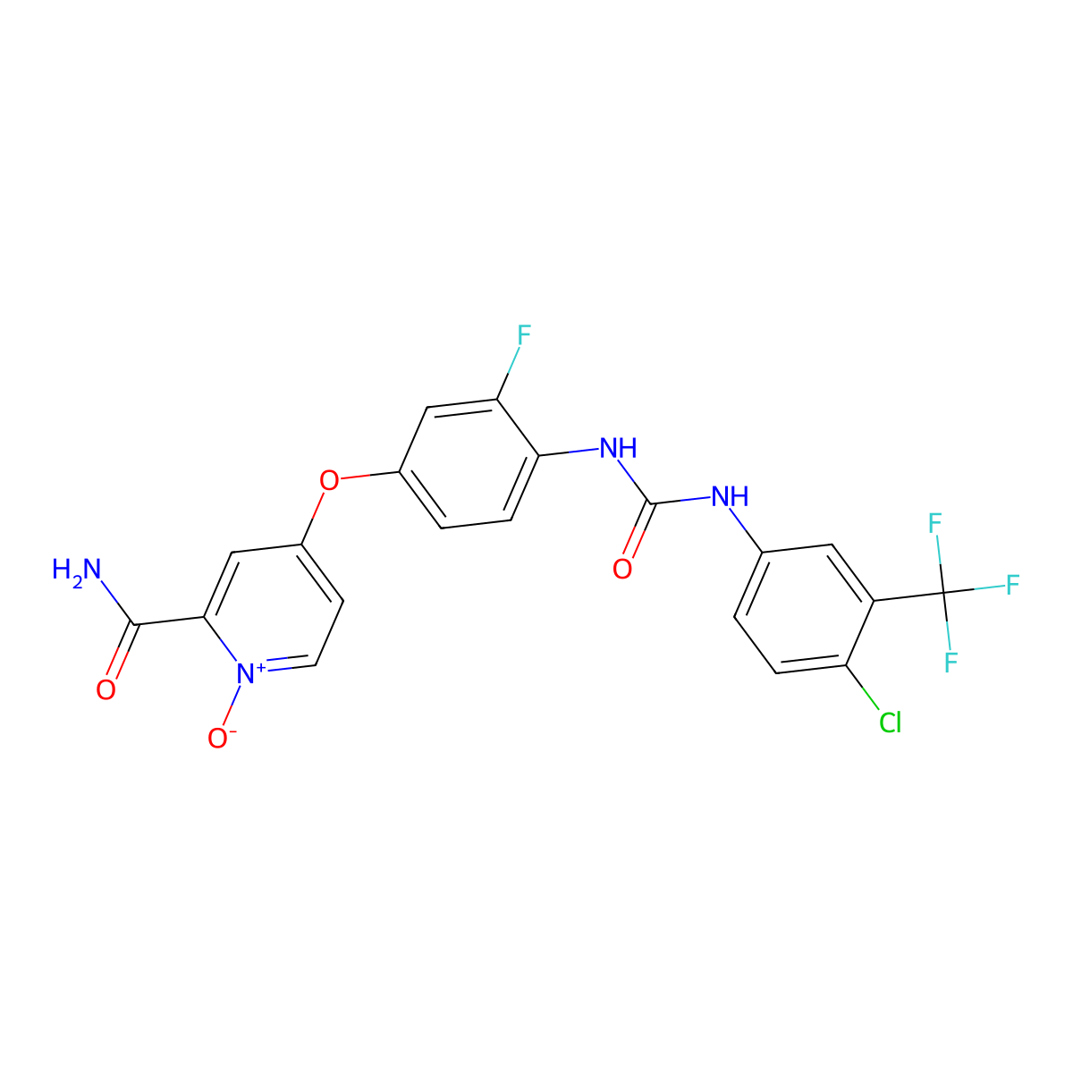 N-Desmethyl regorafenib N-oxide molecular structure, CAS 835621-12-0