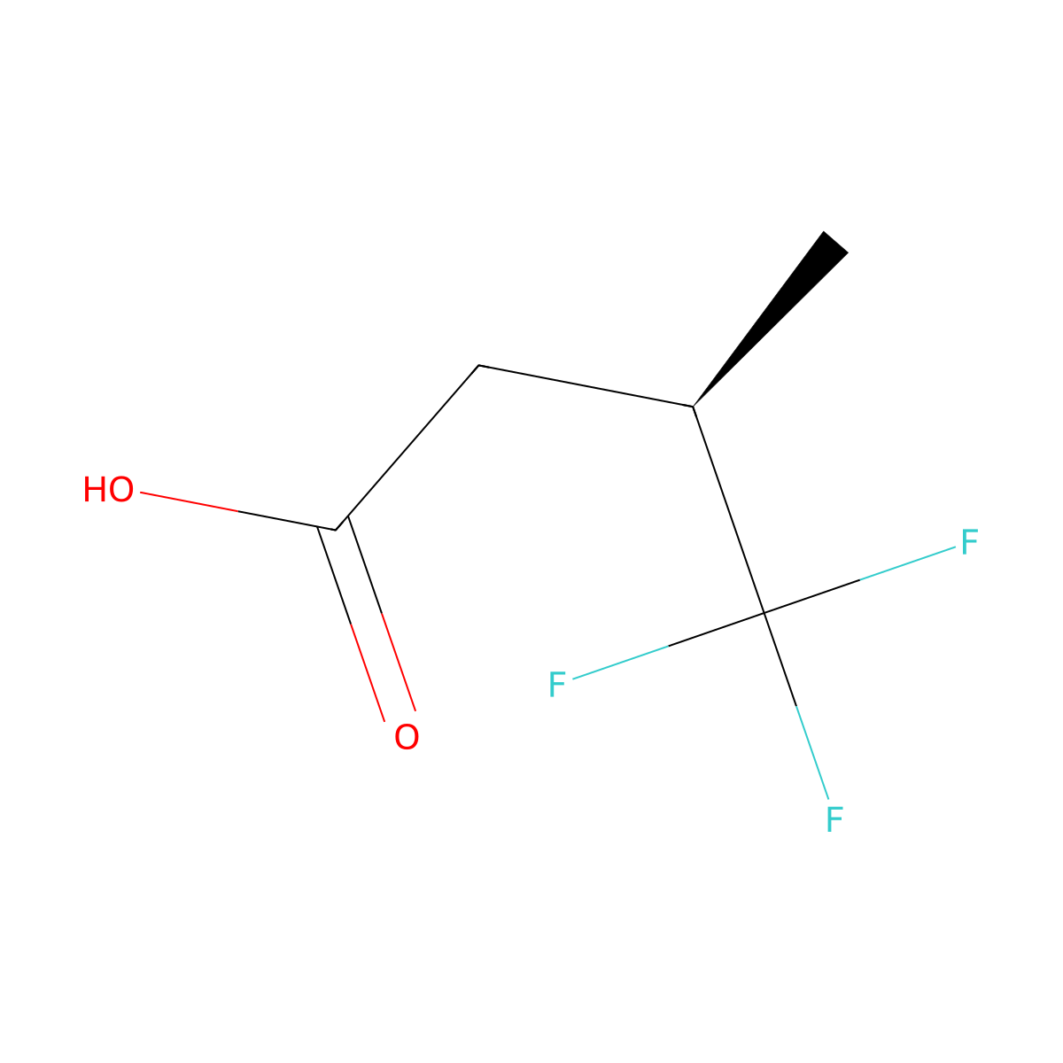 (R)-4,4,4-trifluoro-3-methylbutanoic acid molecular structure, CAS 835629-56-6